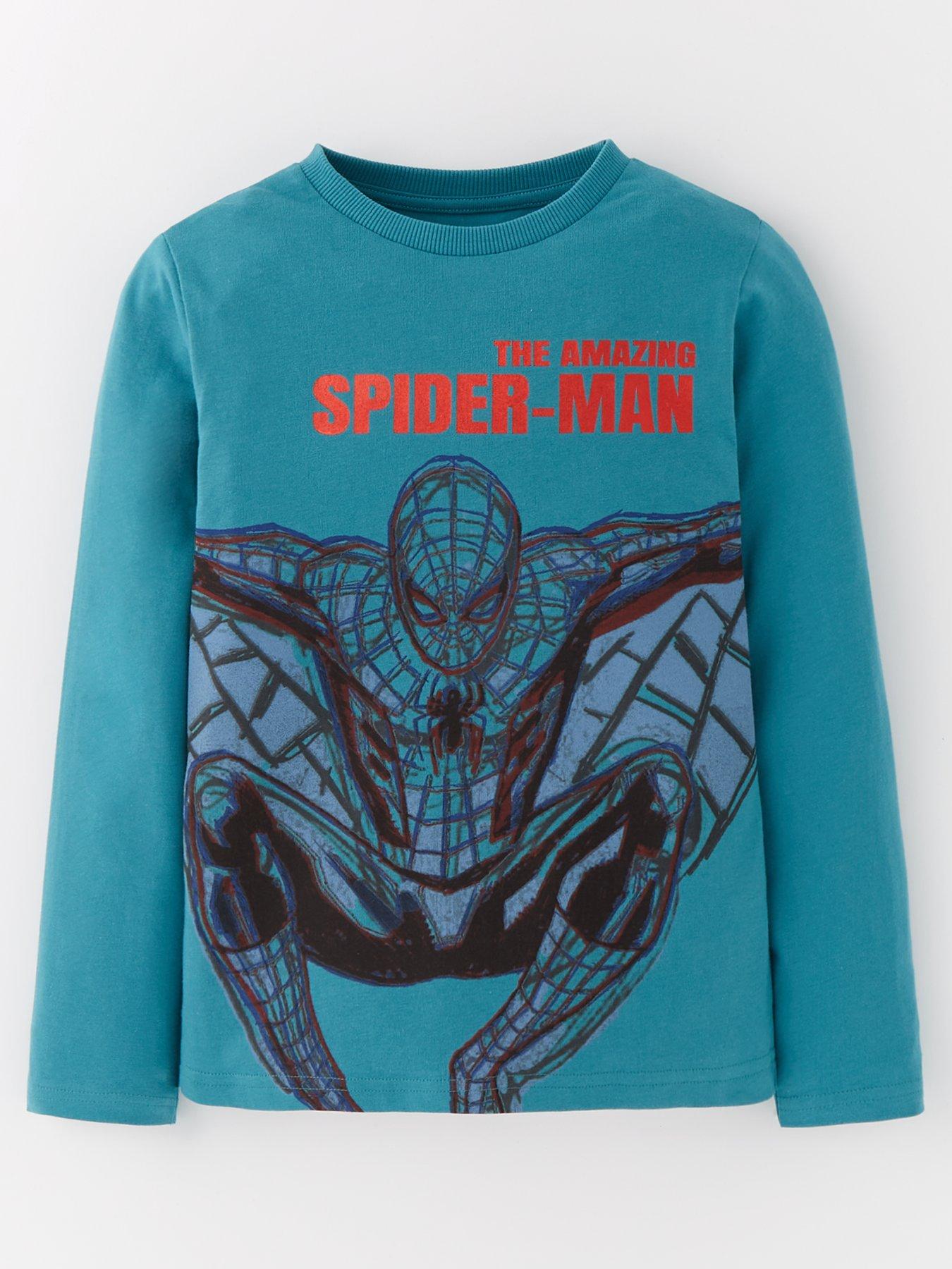 spiderman-spiderman-foil-print-long-sleeve-t-shirt-blue