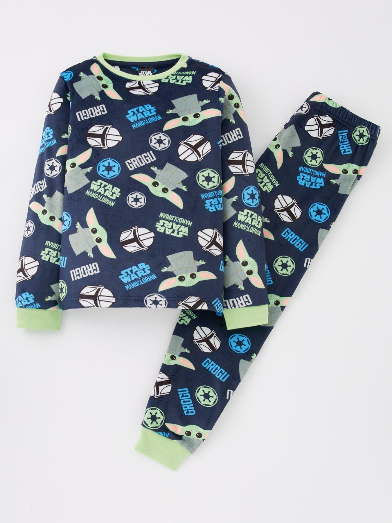 the-mandalorian-the-mandalorian-grogu-baby-yoda-fleece-pyjamas-navy