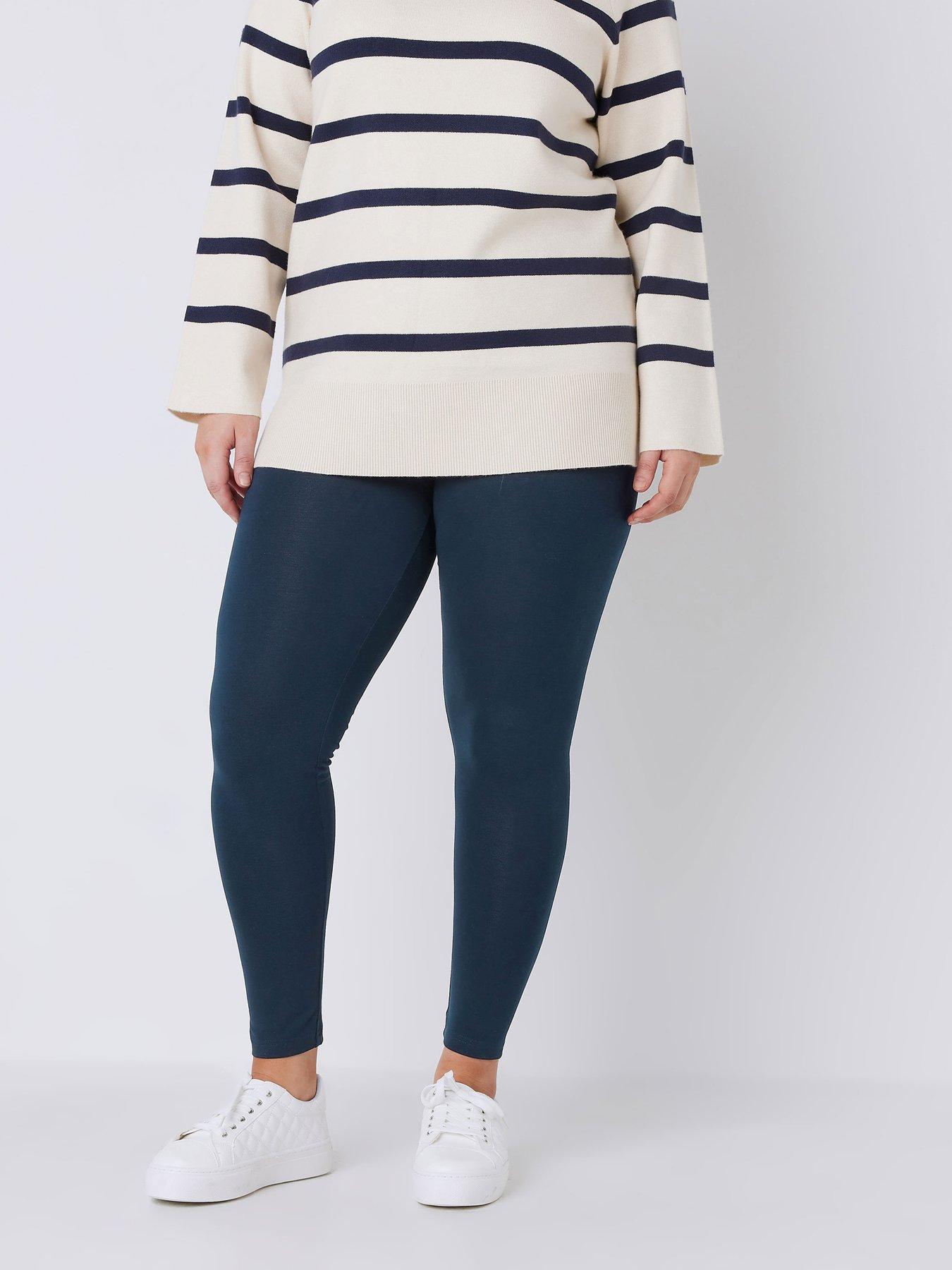 High-Waisted Plus-Size Jersey Full-Length Leggings