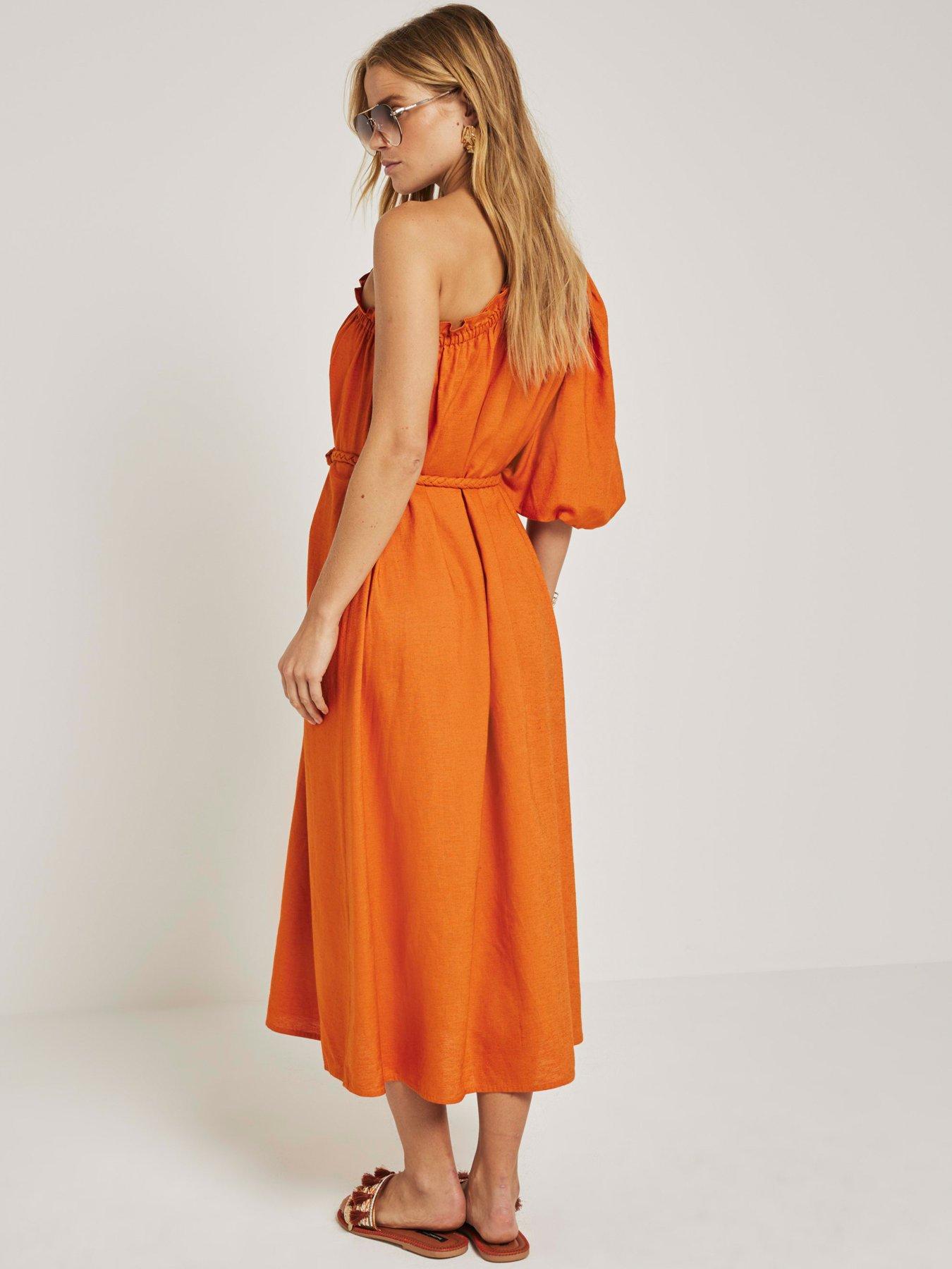 river-island-one-shoulder-linen-maxi-dress-ruststillFront