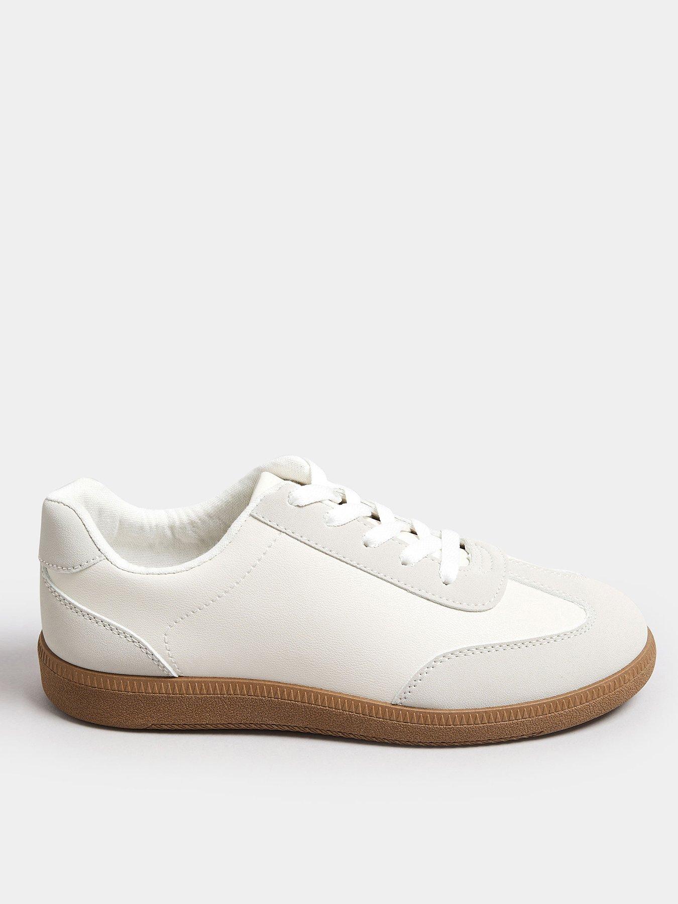 Image of Yours Wide Fit Retro Trainer Gum Sole White Mix
