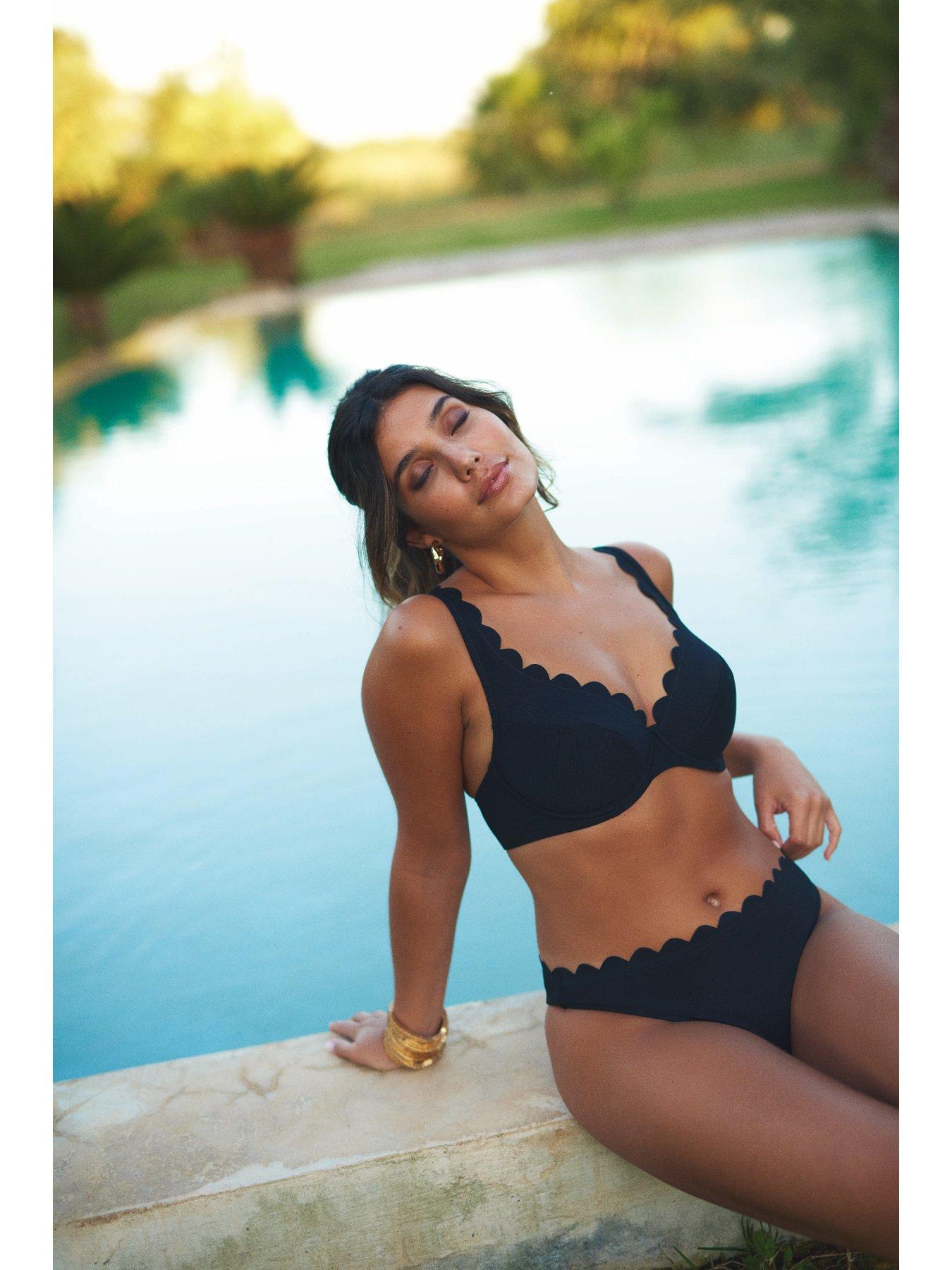 Image 3 of 4 of Panache Spirit Lauren Plunge Bikini Top -&nbsp;Black