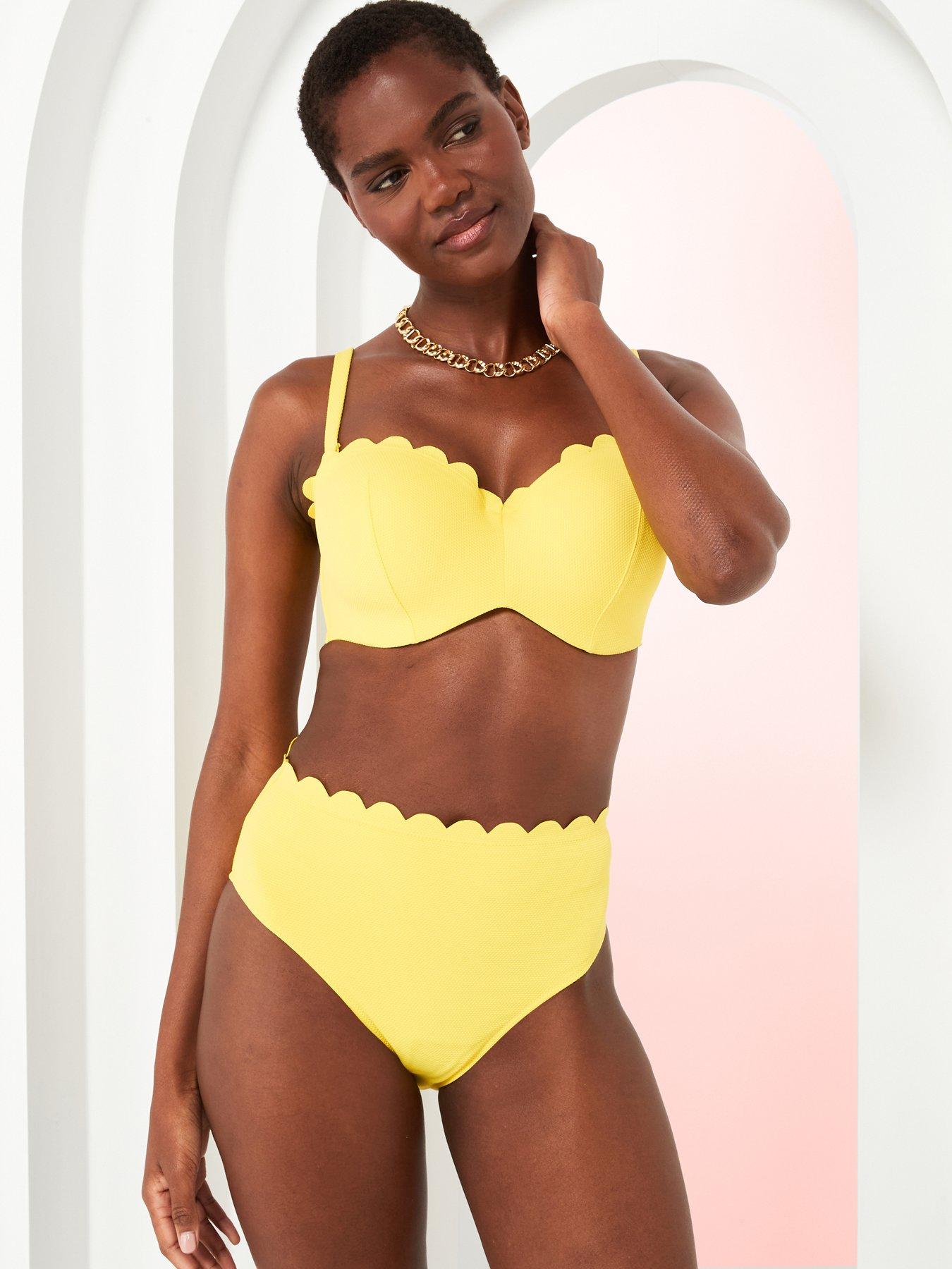 Panache Spirit Poppy Moulded Bandeau Bikini Top - Sunshine Yellow