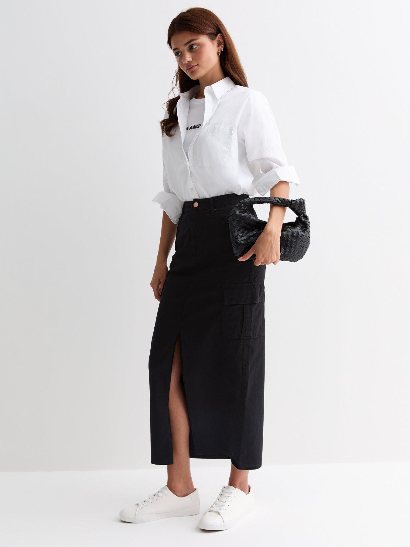 new-look-black-high-waist-split-front-cargo-maxi-skirt