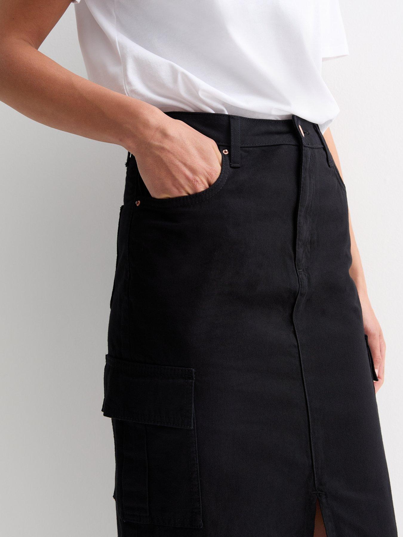 new-look-black-high-waist-split-front-cargo-maxi-skirtoutfit