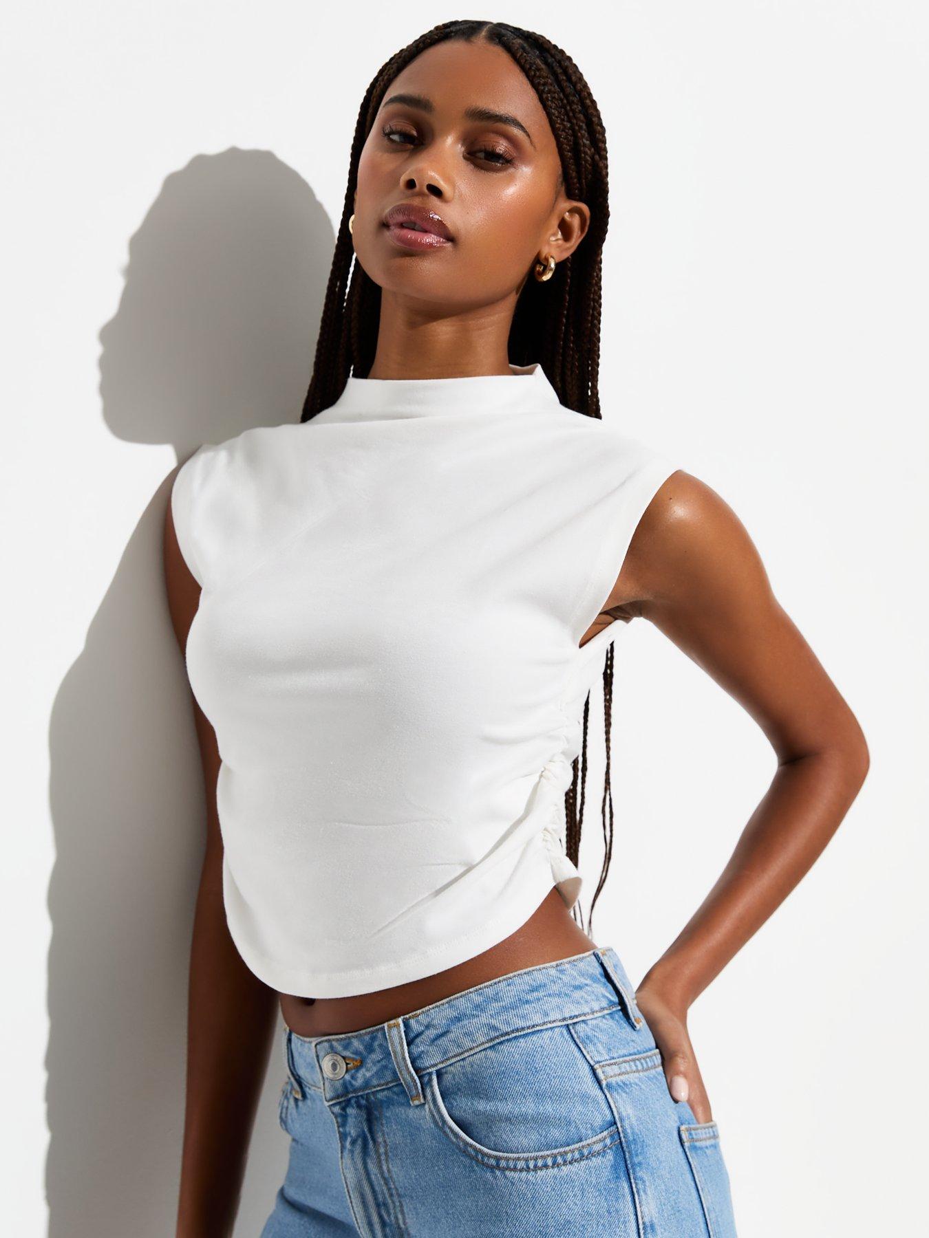 new-look-white-ruched-crop-tank-top