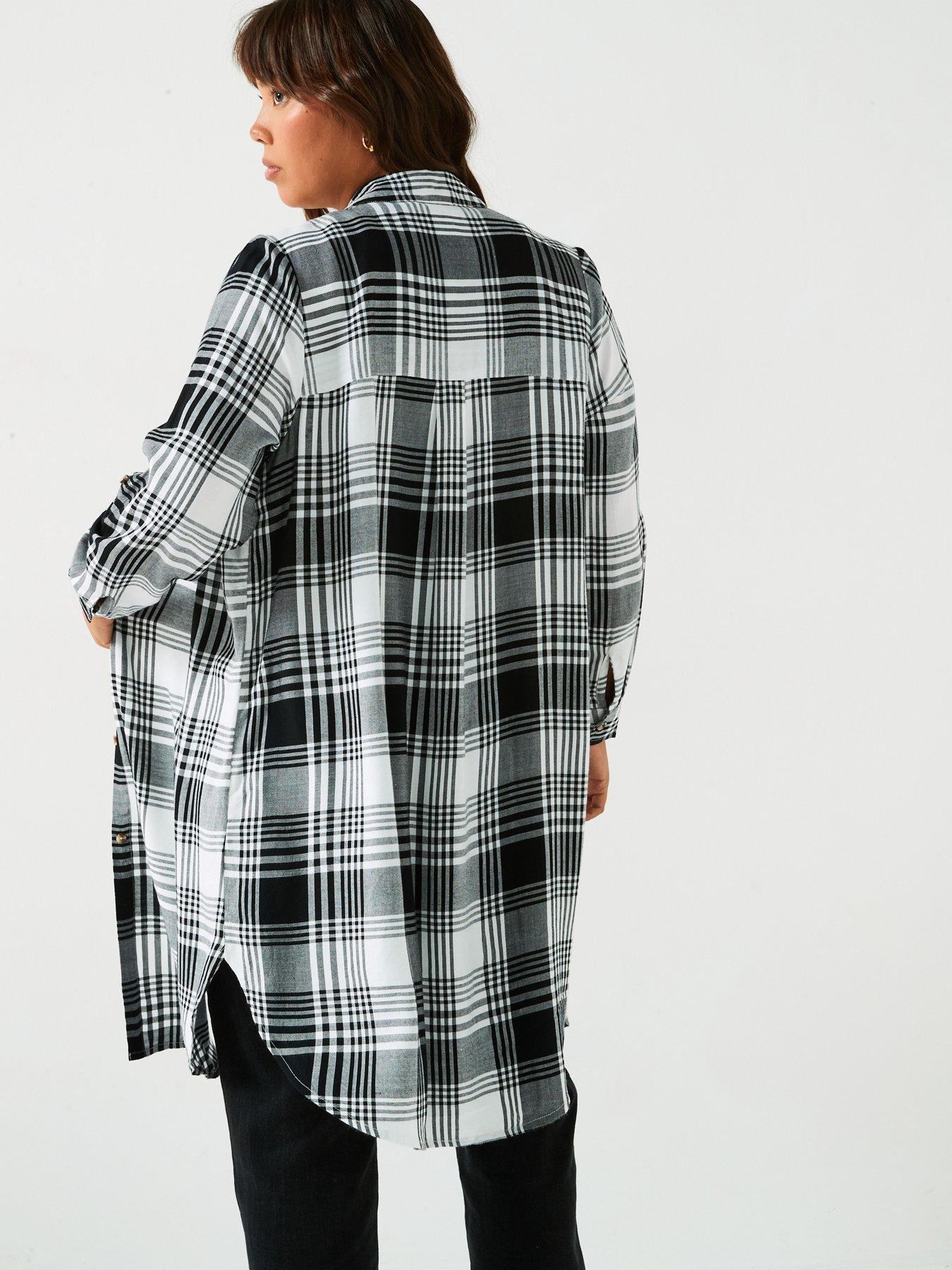 v-by-very-curve-button-through-longline-check-shirt-printstillFront