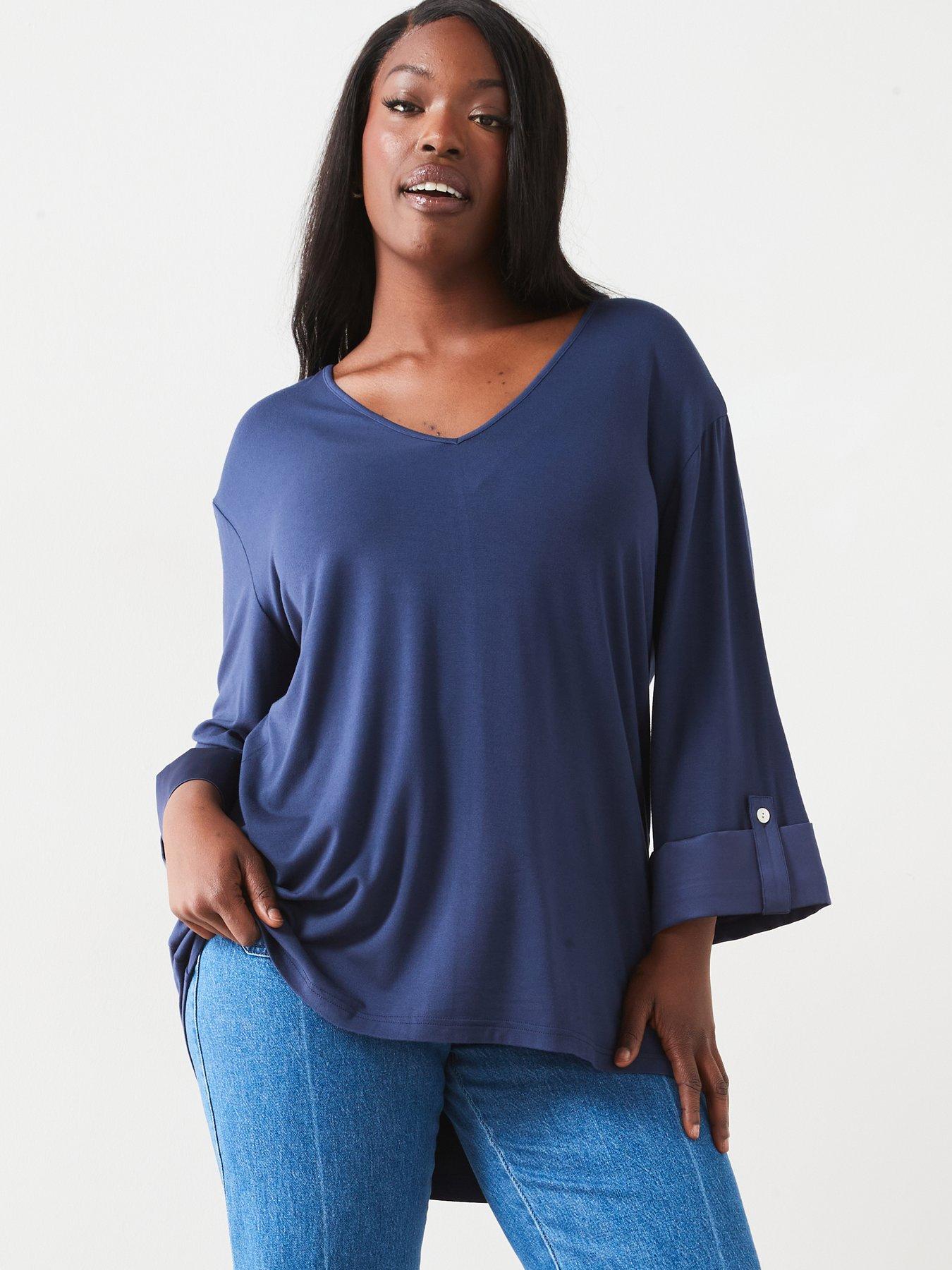 v-by-very-curve-v-neck-dipped-hem-jersey-top-navy