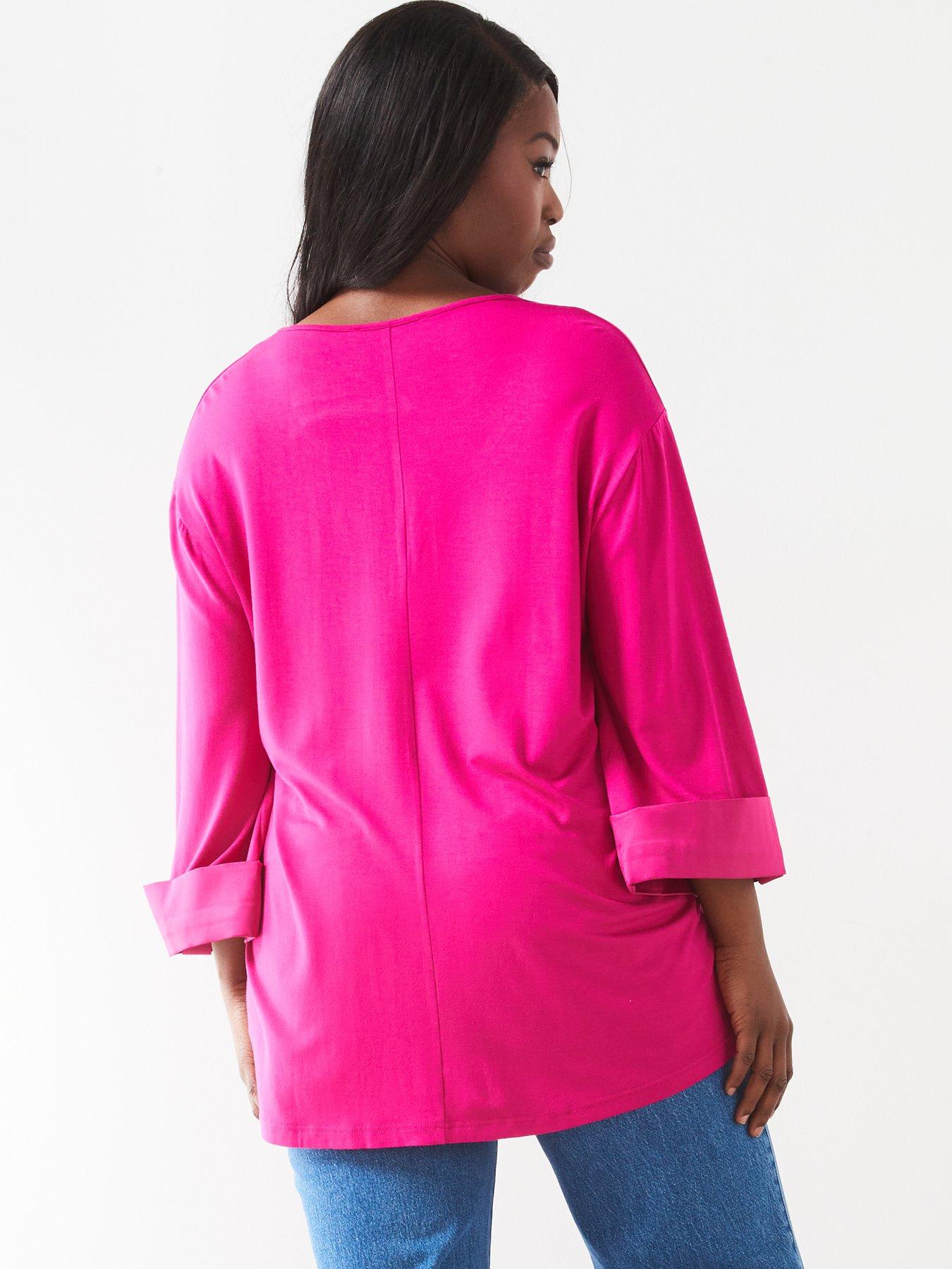 v-by-very-curve-v-neck-dipped-hem-jersey-top-pinkstillFront