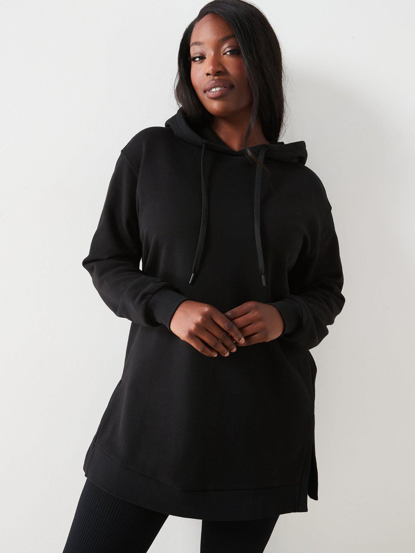 v-by-very-curve-side-split-longline-hoodie-blackfront