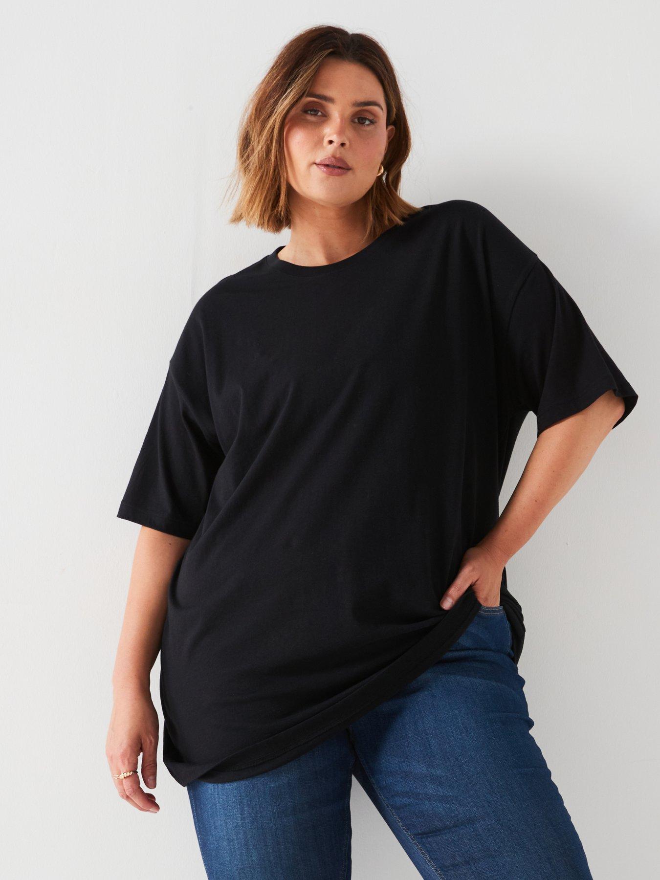 v-by-very-curve-oversized-longline-t-shirt-blackfront