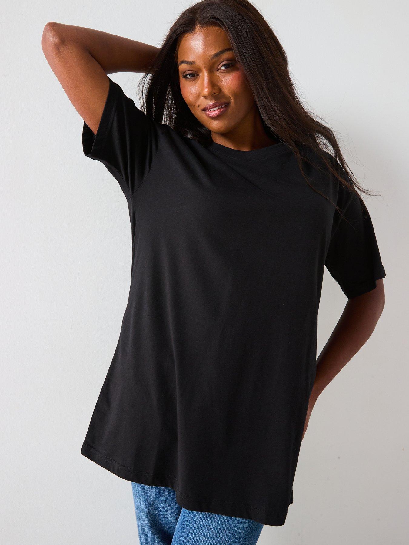 Image 4 of 5 of The Very Collection Curve Oversized Longline T-shirt