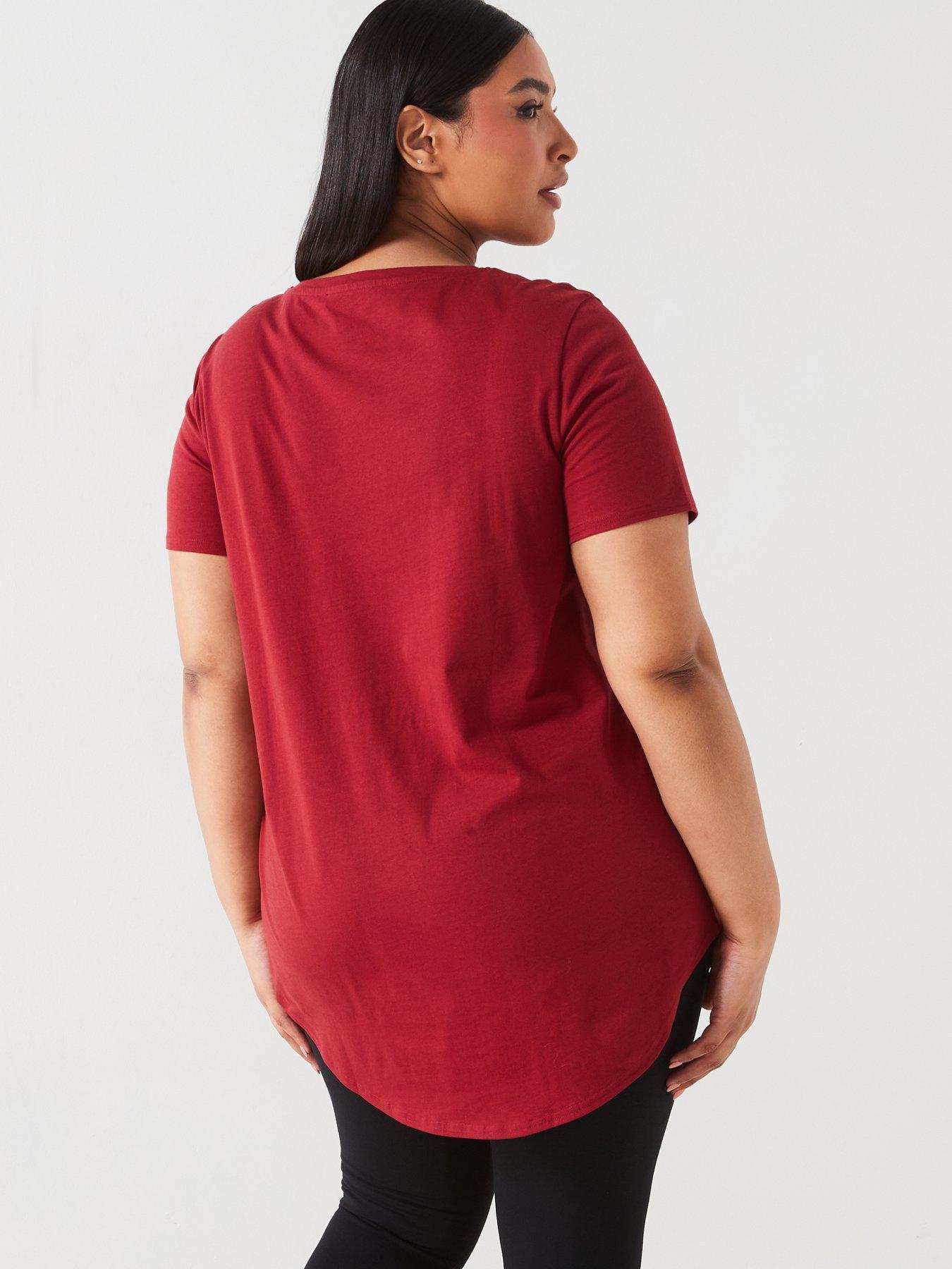 v-by-very-curve-slogan-t-shirt-redstillFront