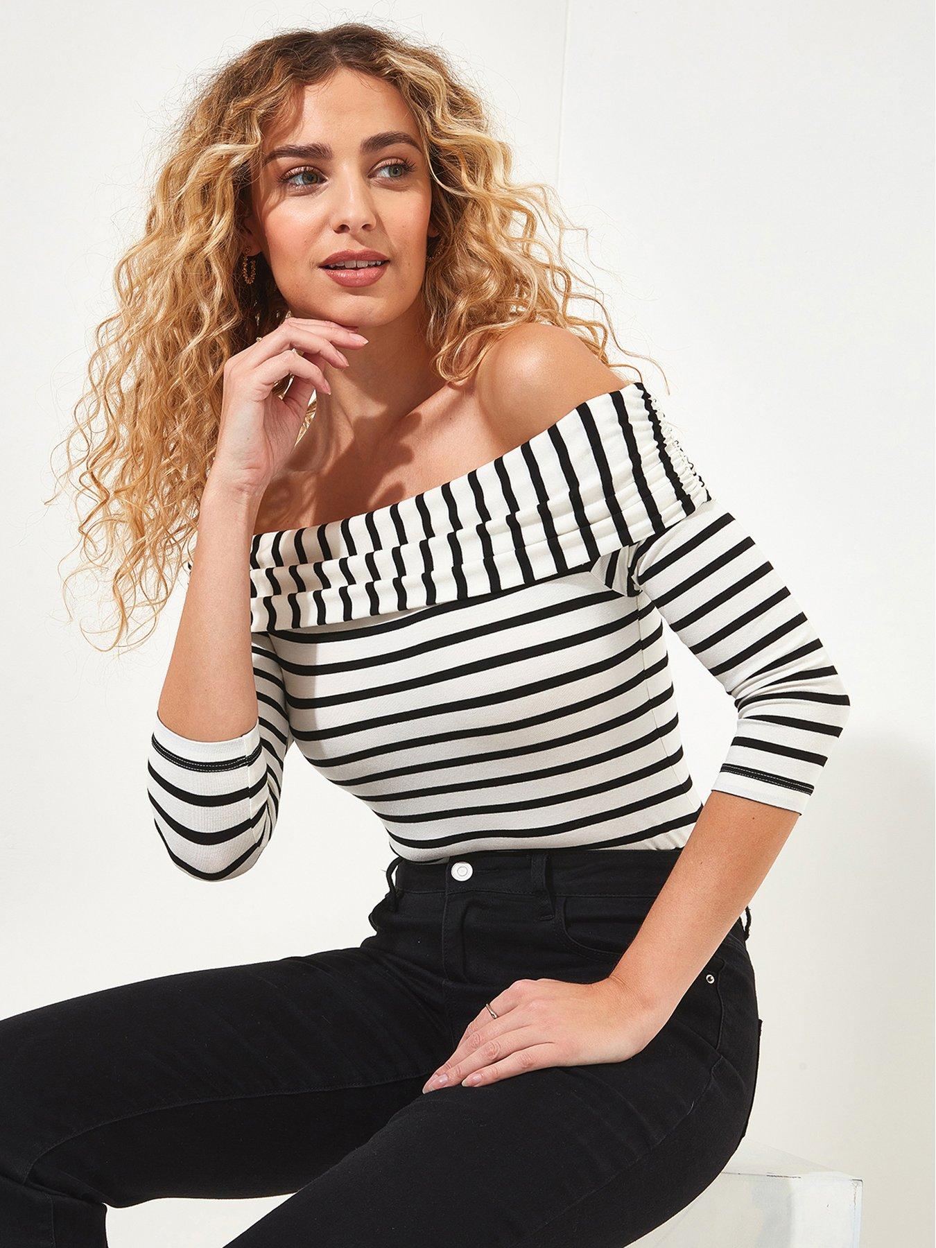 joe-browns-stripe-bardot-jersey-top-multi