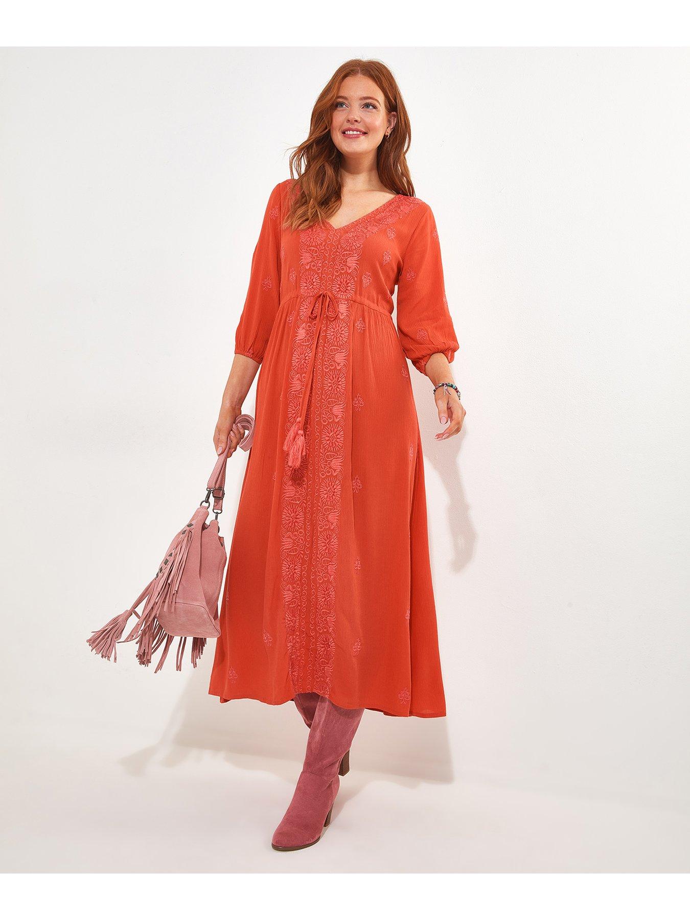 joe-browns-embroidered-crinkle-maxi-dress-orangedetail