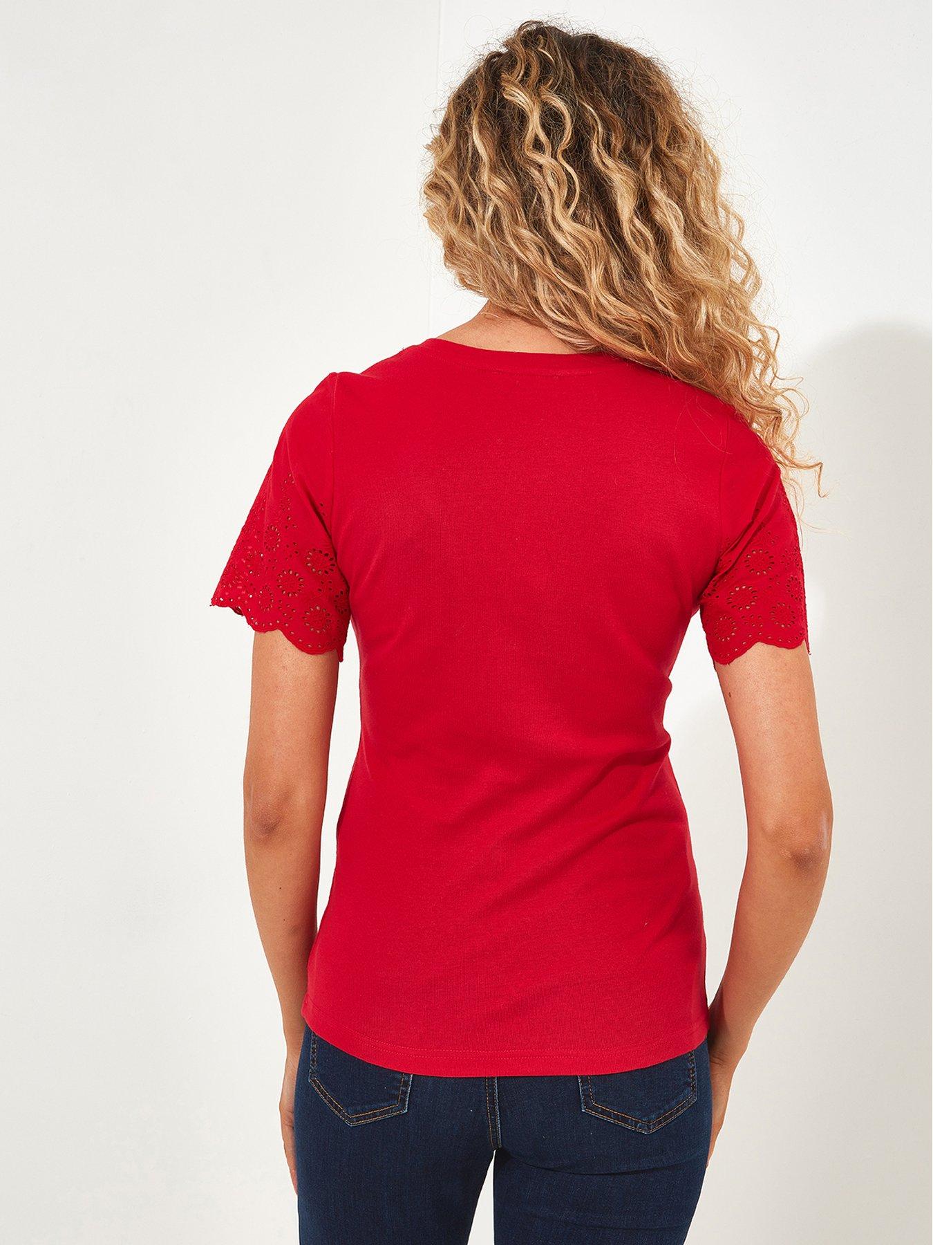 joe-browns-broderie-sleeve-t-shirt-redstillFront