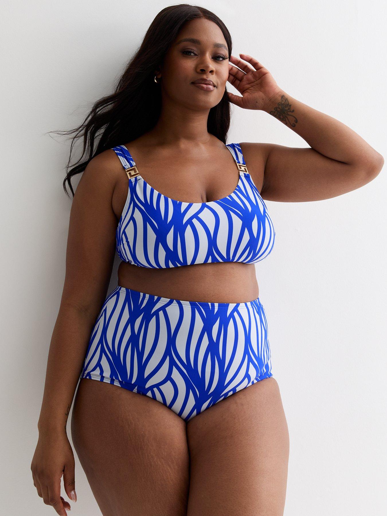 Blue scoop bikini on sale