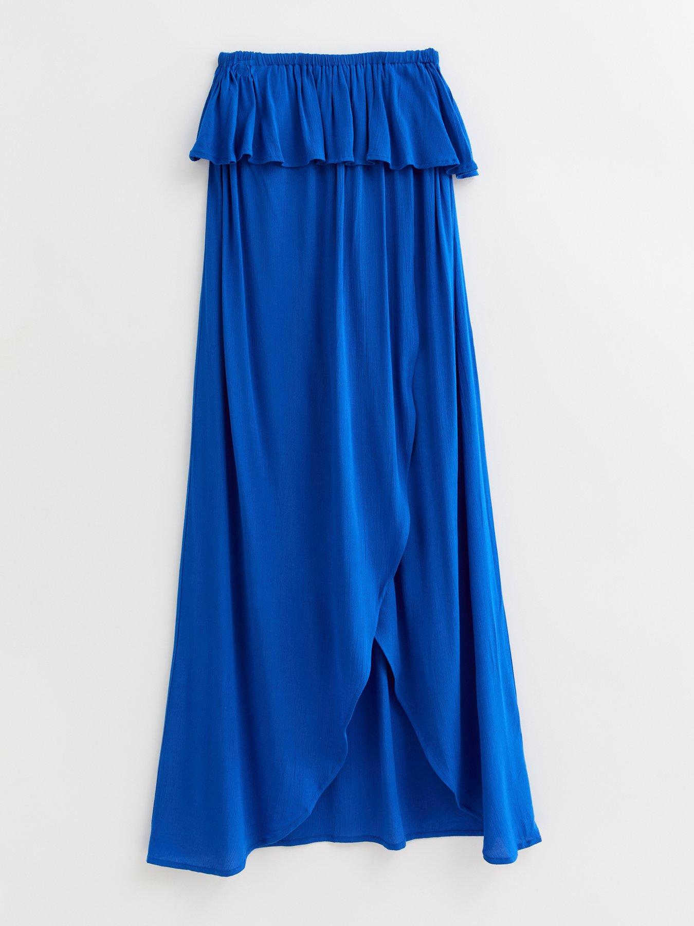 new-look-bright-blue-bandeau-ruffle-maxi-beach-dress