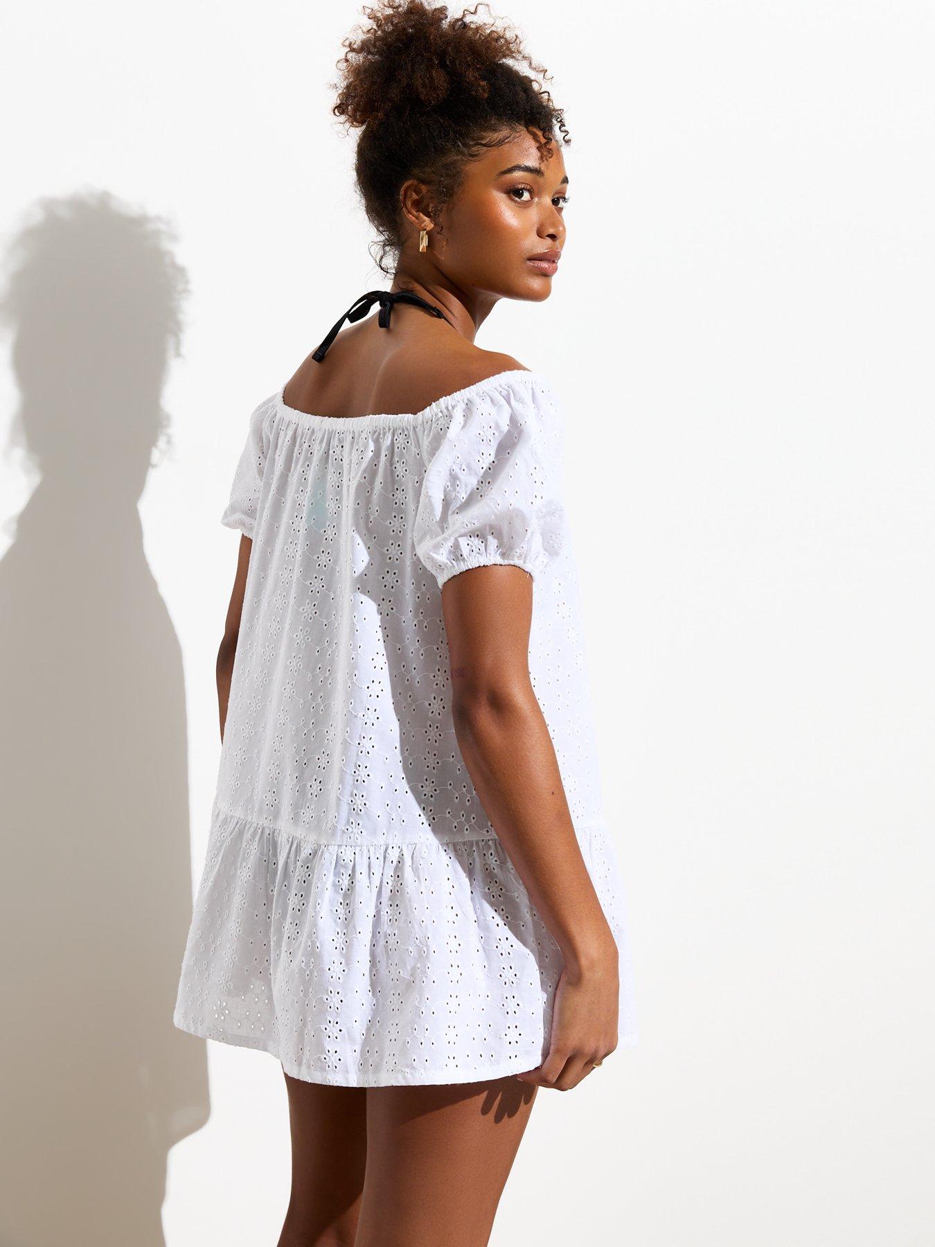 new-look-white-broderie-anglaise-bardot-mini-dressstillFront