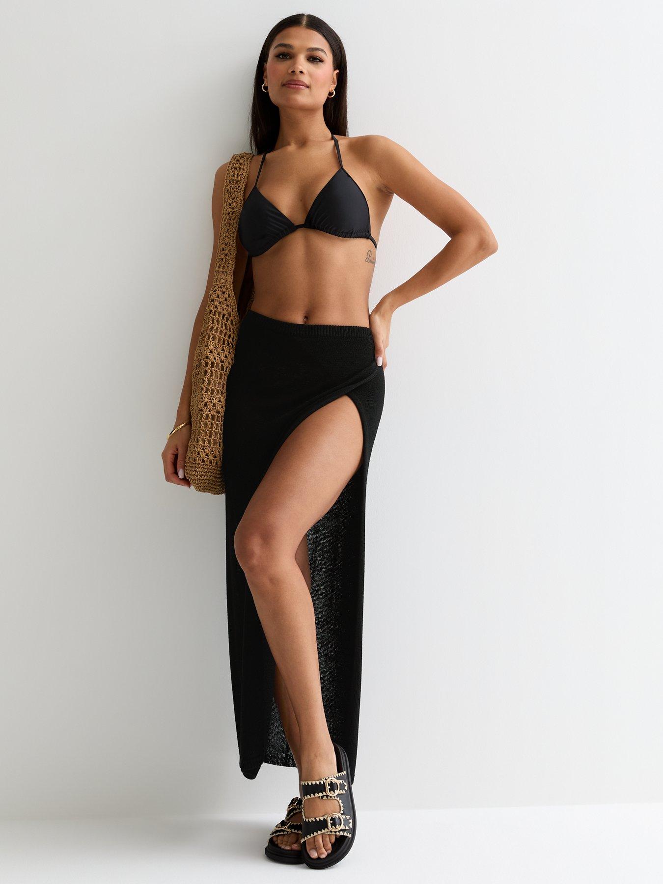 new-look-black-knit-wrap-maxi-beach-skirt