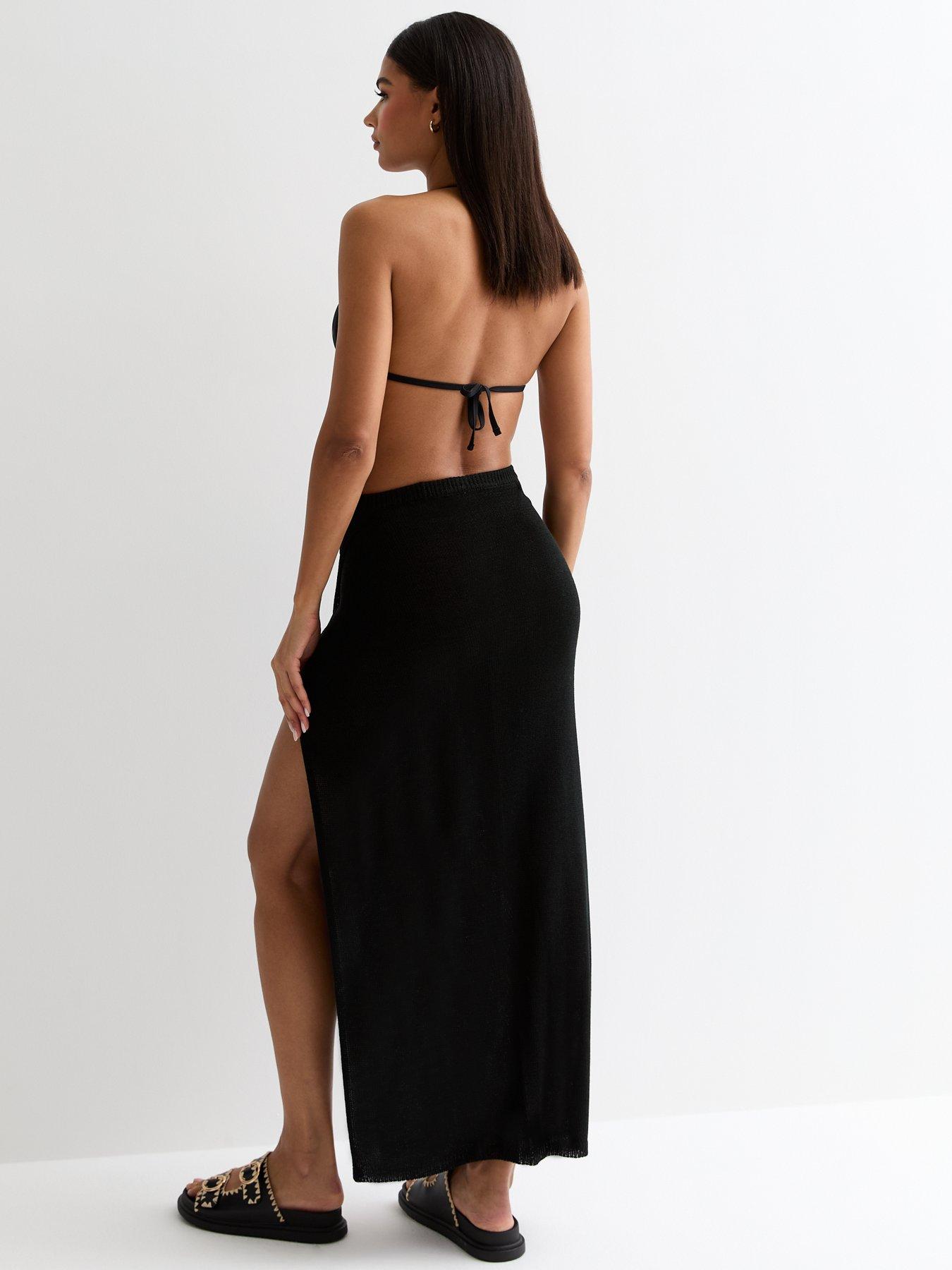 new-look-black-knit-wrap-maxi-beach-skirtstillFront