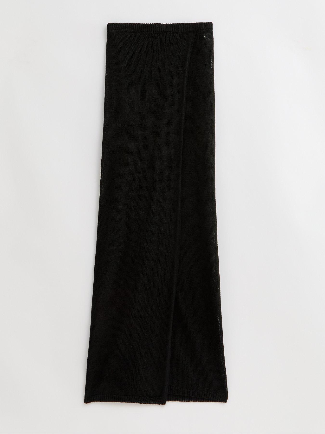 new-look-black-knit-wrap-maxi-beach-skirtdetail