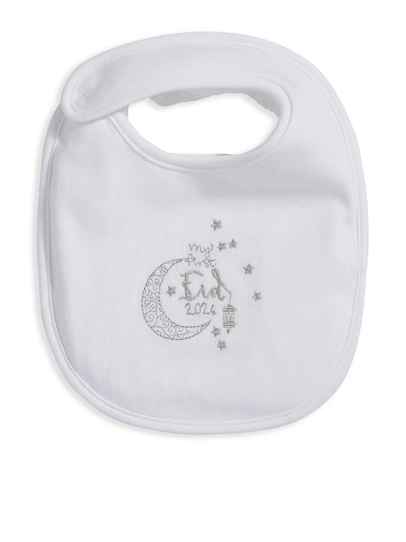 Image 1 of 1 of Mamas & Papas Baby Unisex My First Eid Bib - White