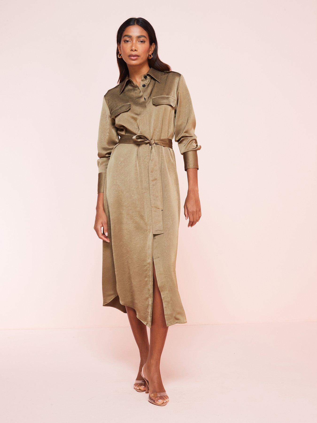 mango-satin-shirt-dress-khaki