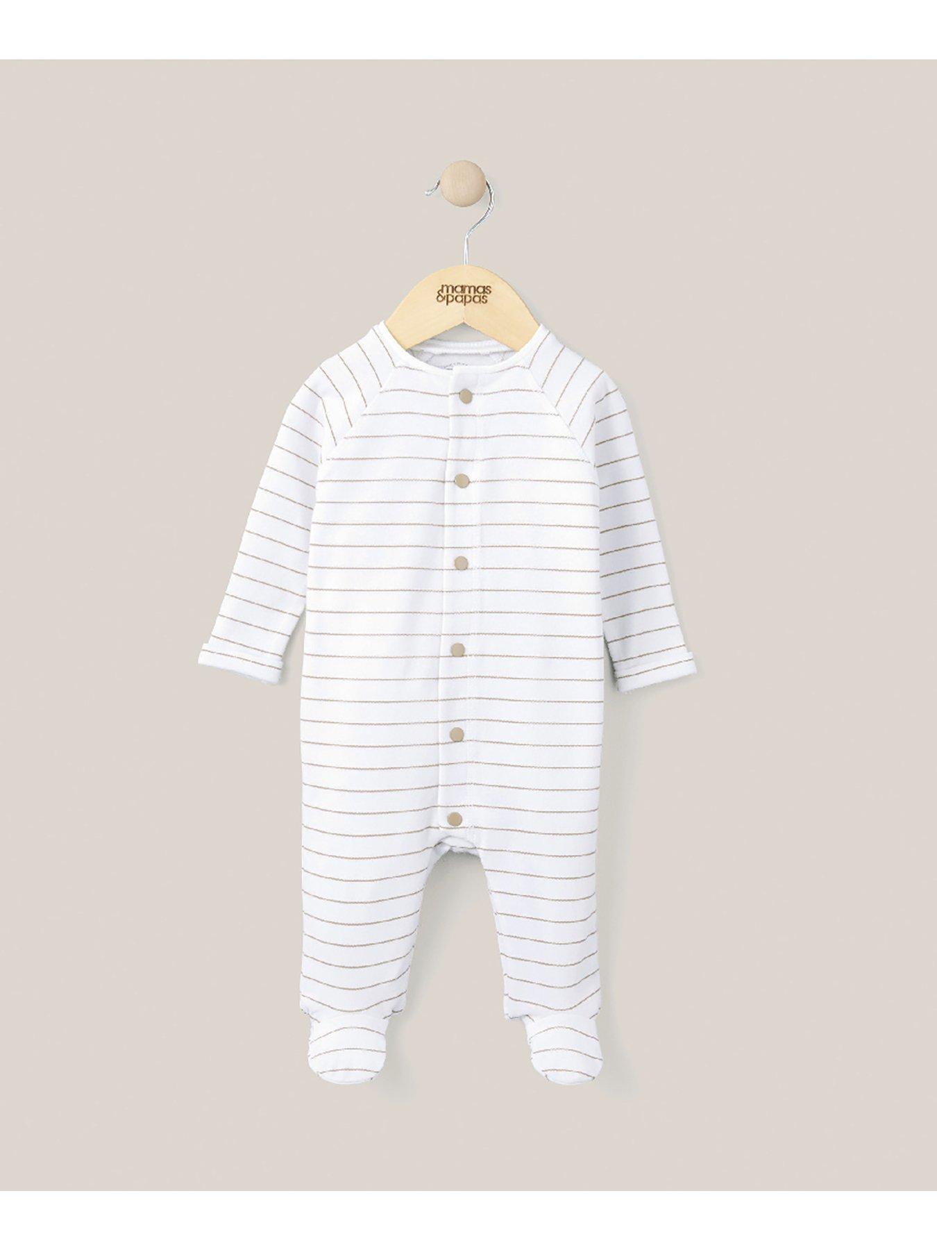 mamas-papas-baby-boys-stripe-popper-detail-sleepsuit-brownoutfit