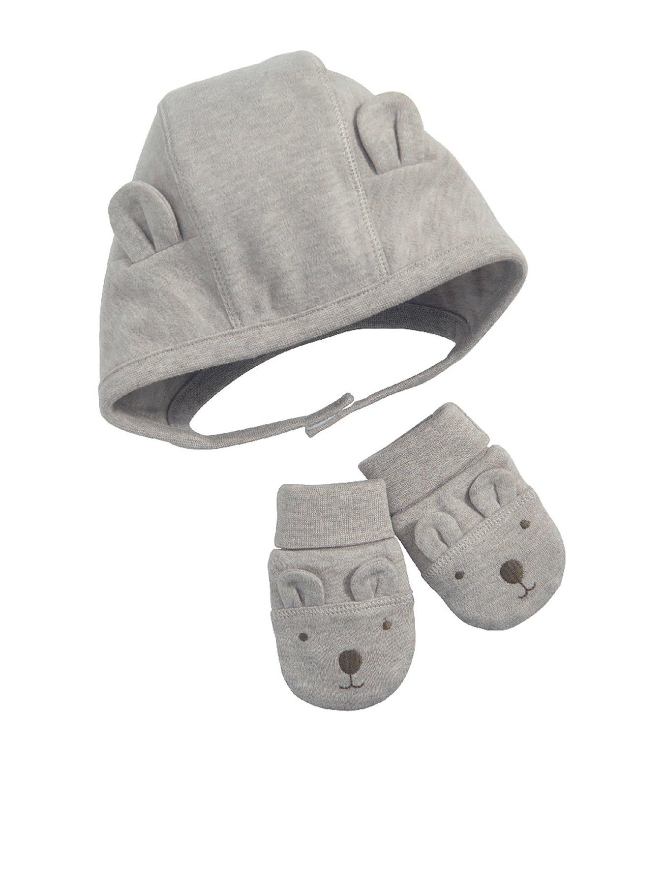 mamas-papas-baby-unisex-2-piece-bear-hat-amp-mitt-set-sand