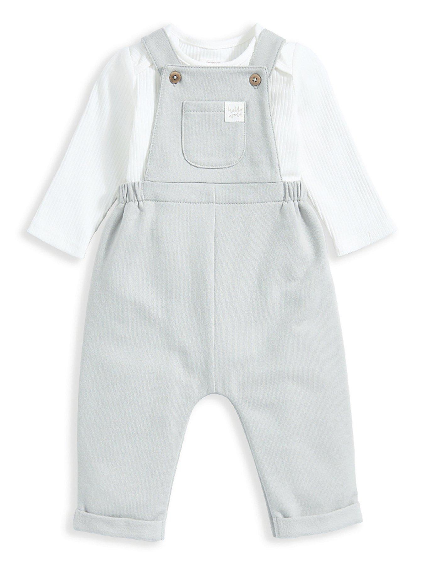 mamas-papas-baby-boys-2-piece-sweat-dungaree-set-green