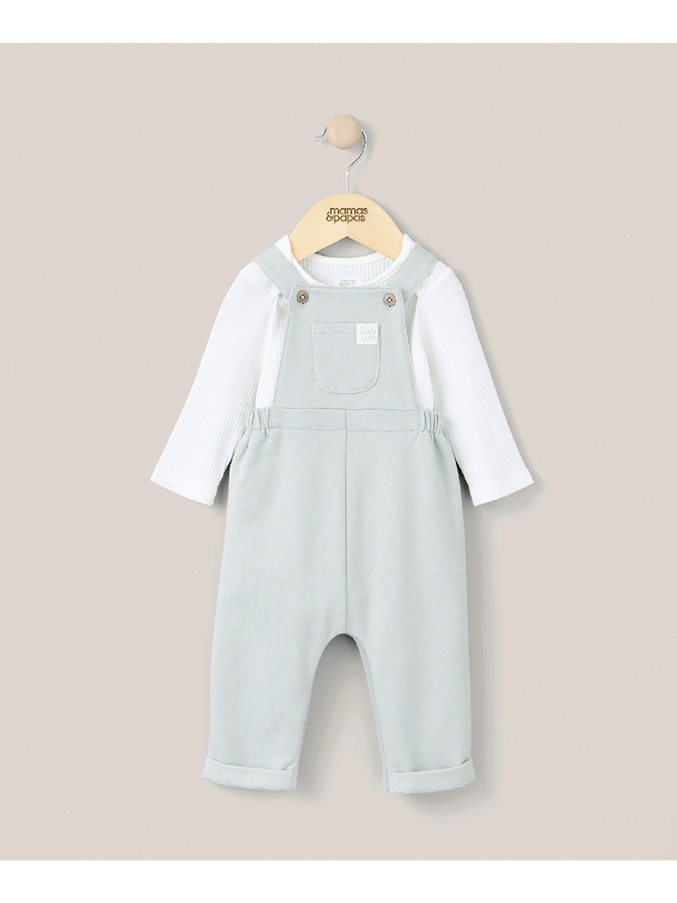 Image 5 of 5 of Mamas & Papas Baby Boys 2 Piece Sweat Dungaree Set - Green