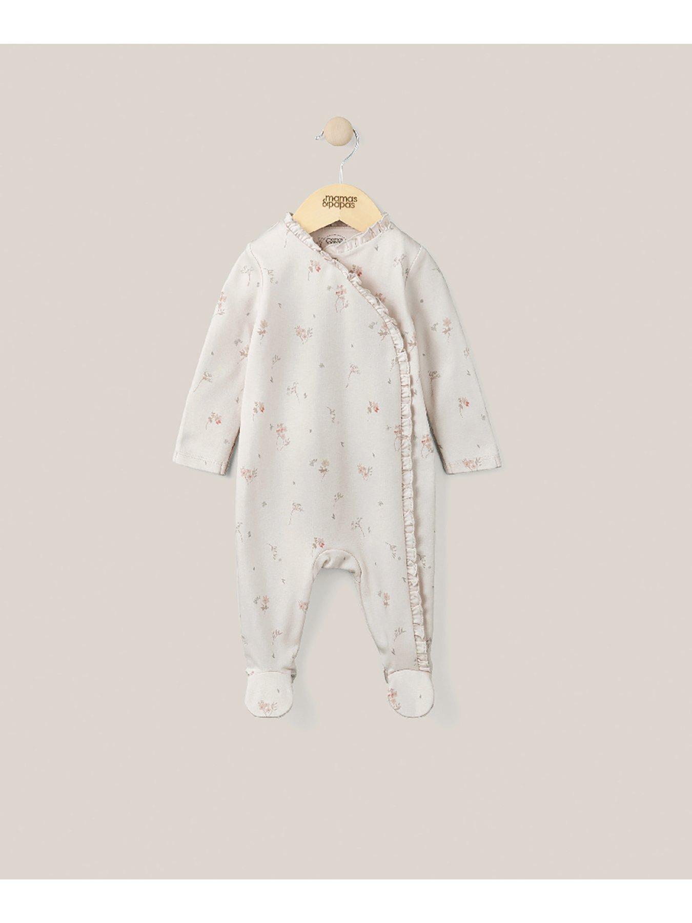 mamas-papas-baby-girls-floral-frill-detail-sleepsuit-pinkoutfit