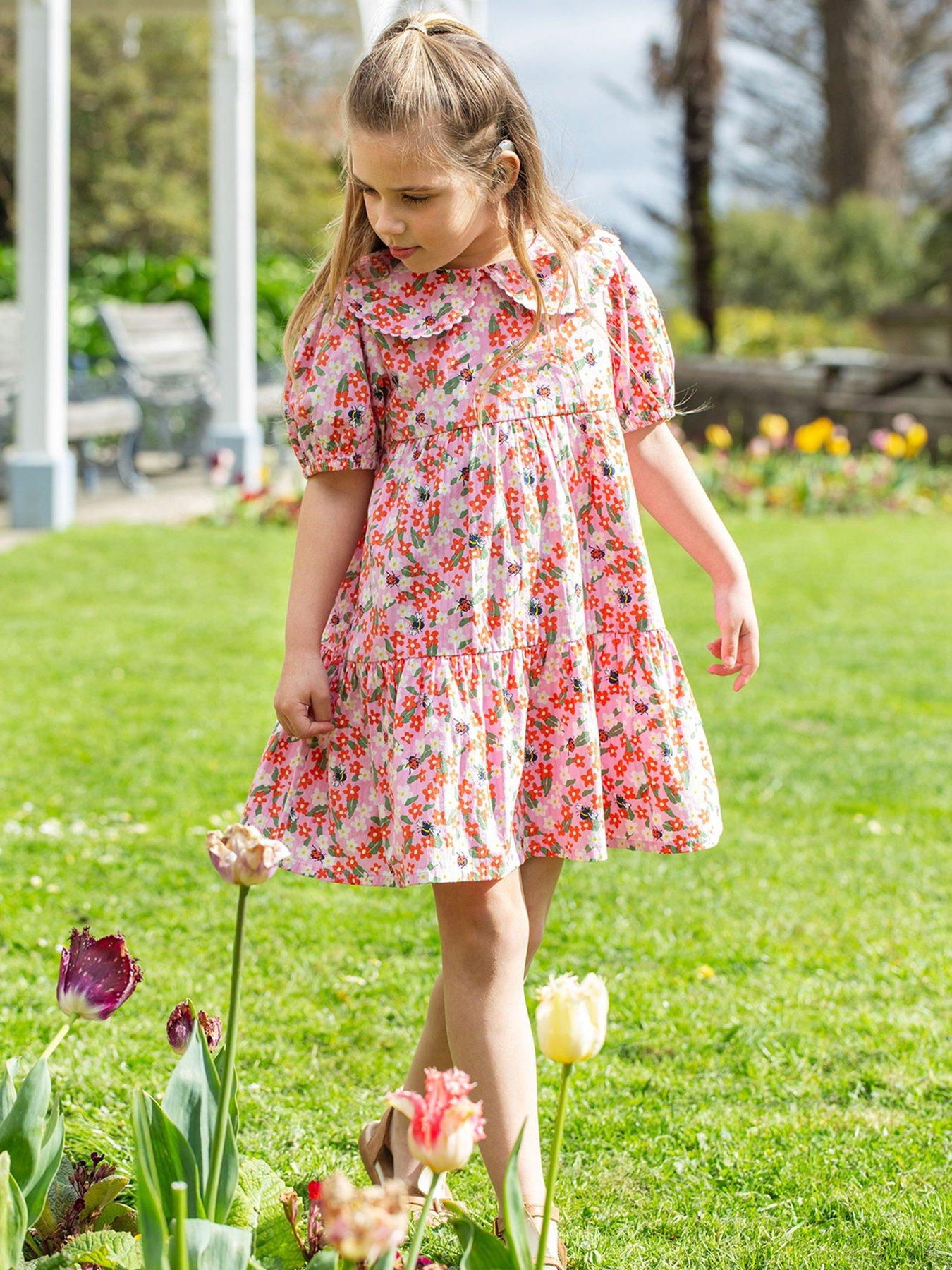 Frugi Girls Matilda Collared Dress Pink Very Ireland