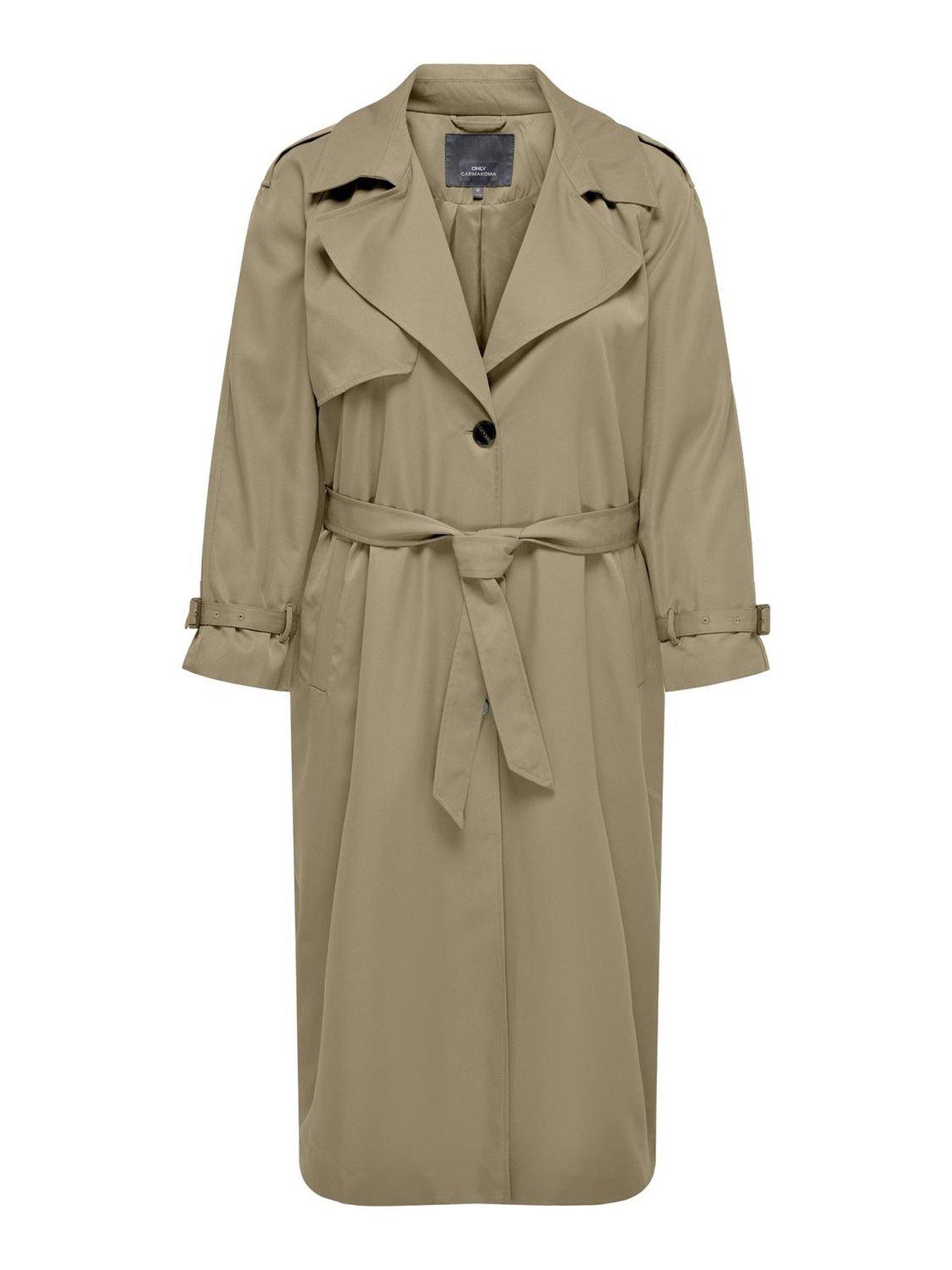 only-curve-single-breasted-trench-coat-khaki