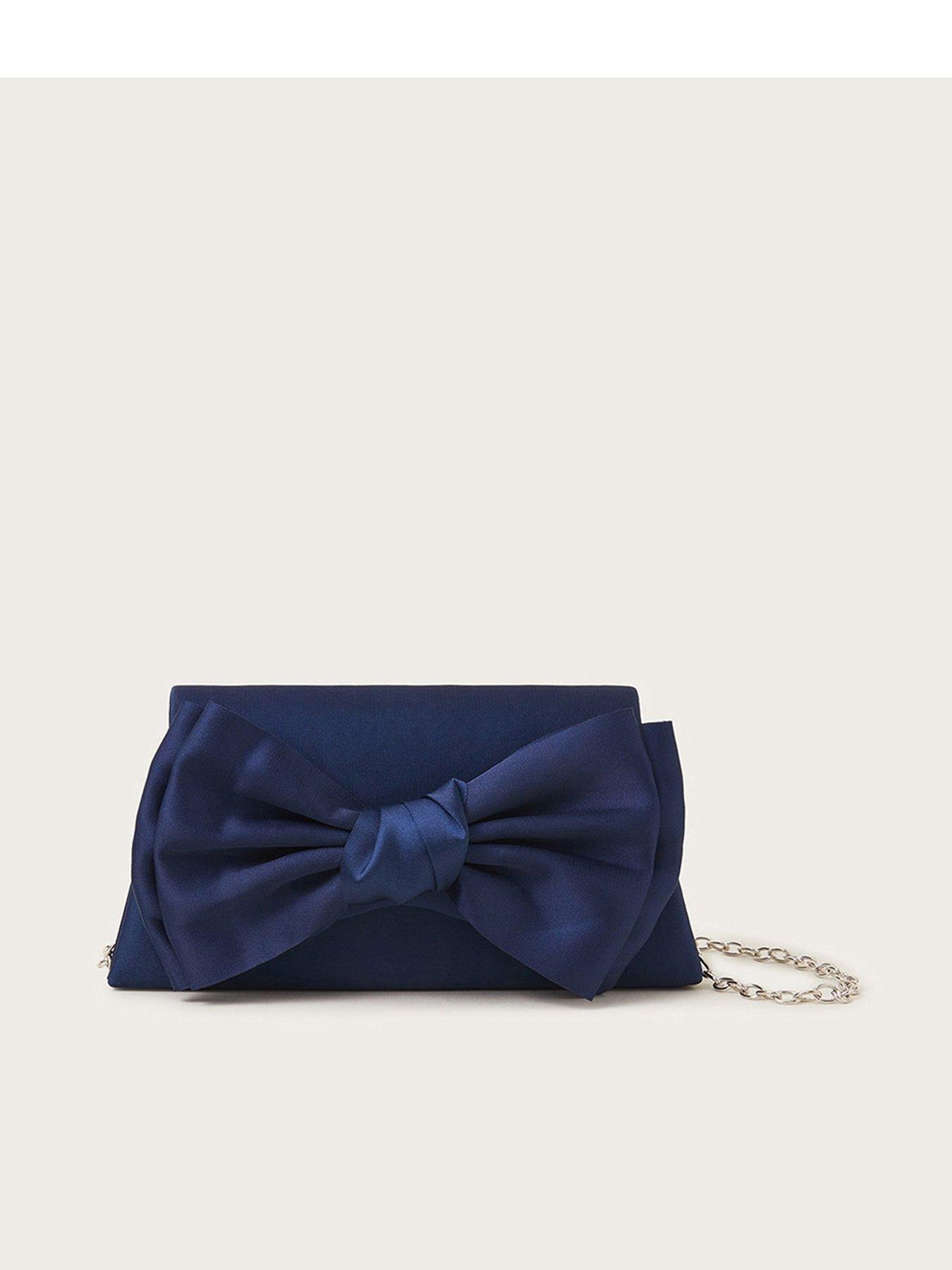 Image 1 of 3 of Monsoon Girls Bridesmaid Bow Bag - Navy