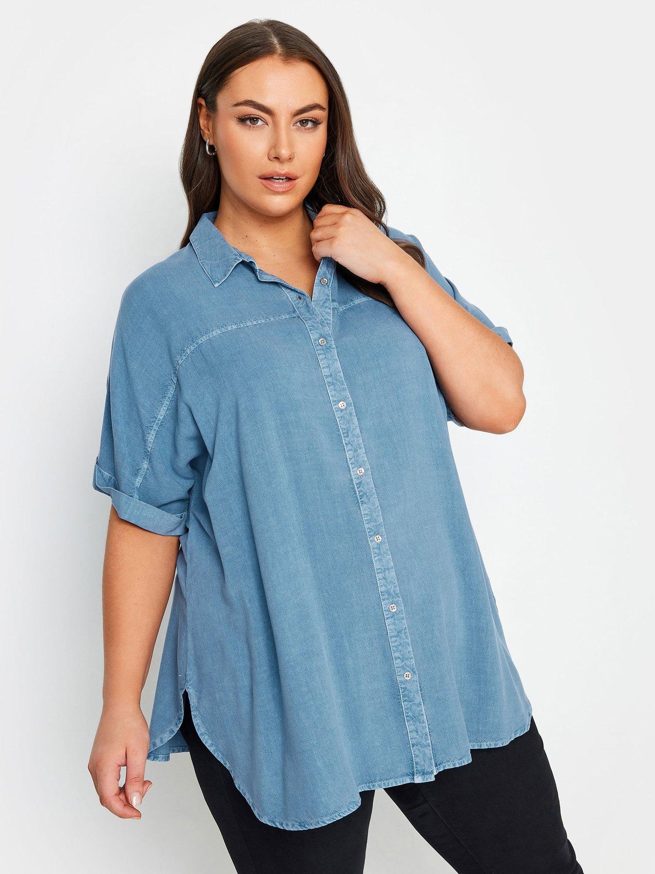 yours-curve-chambray-shirt-bluefront