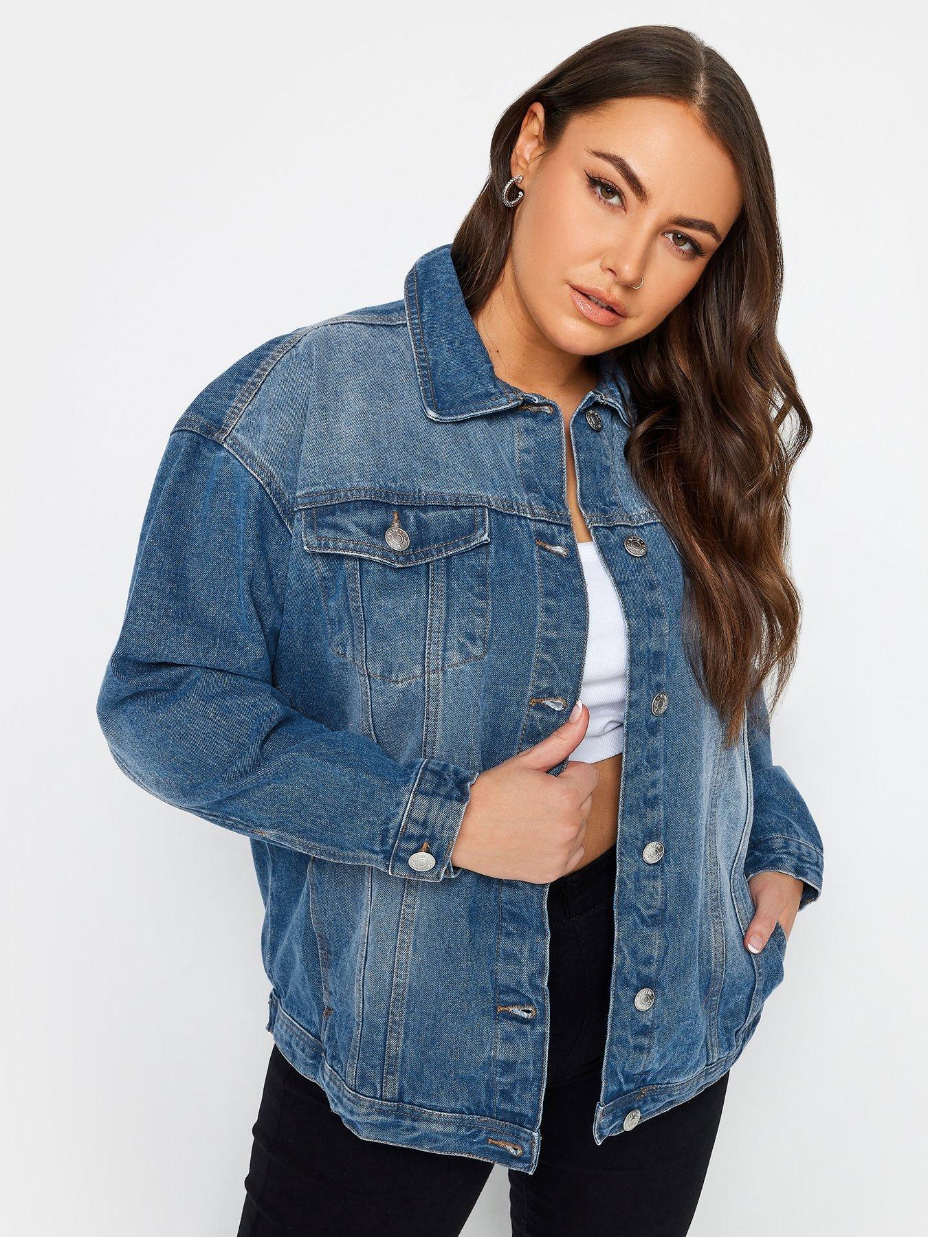 undefined Curve Oversized Denim Jacket Blue Wash