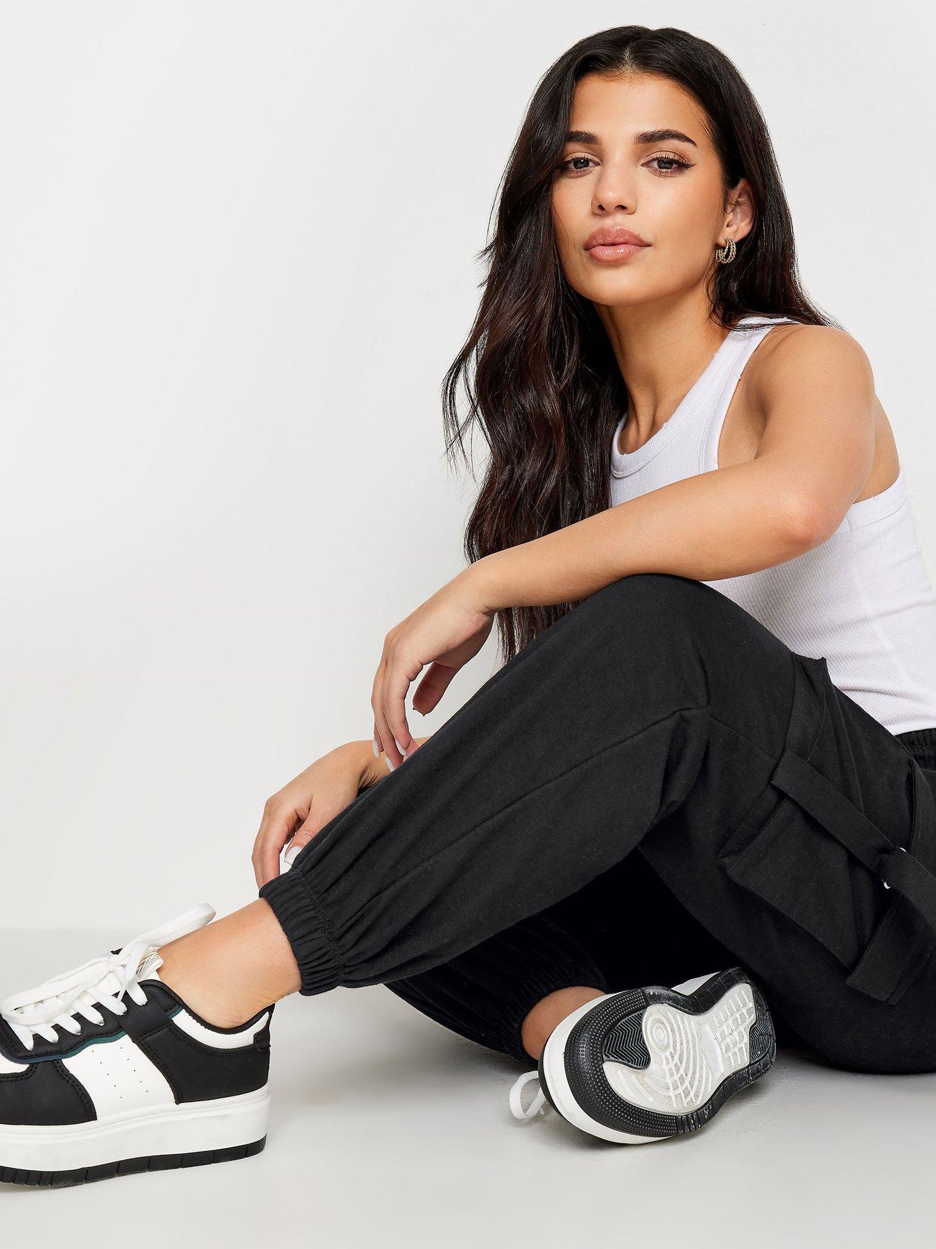 Image 4 of 4 of PixieGirl Petite Black Cargo Jogger