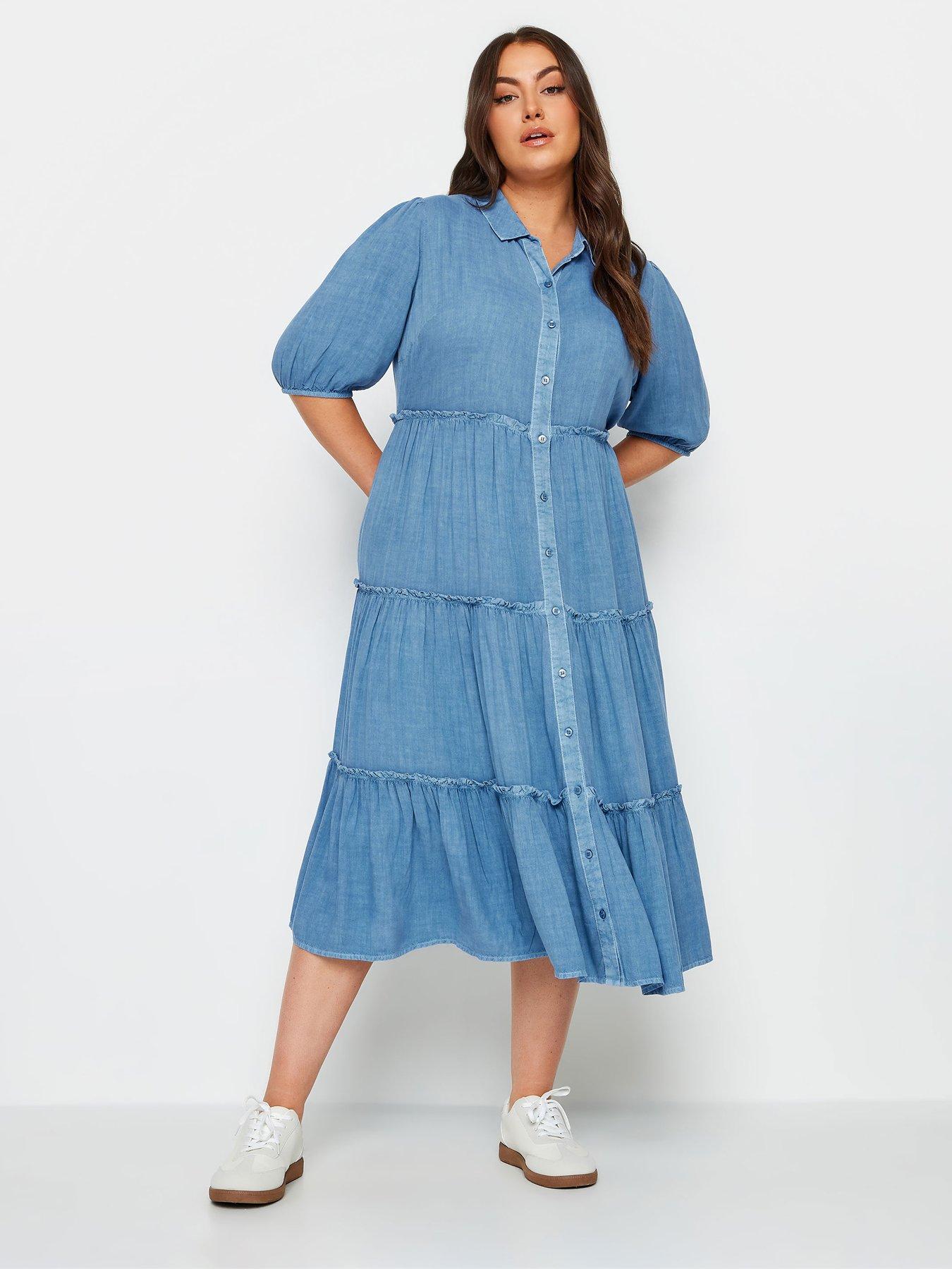 yours-curve-wash-shirt-dress-blue