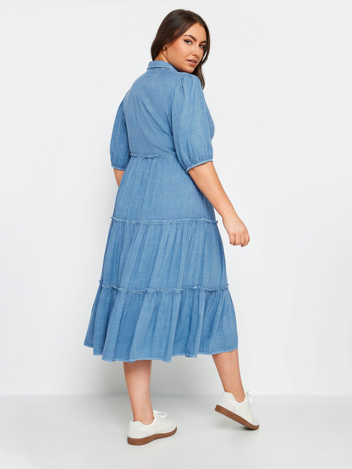 yours-curve-wash-shirt-dress-bluestillFront