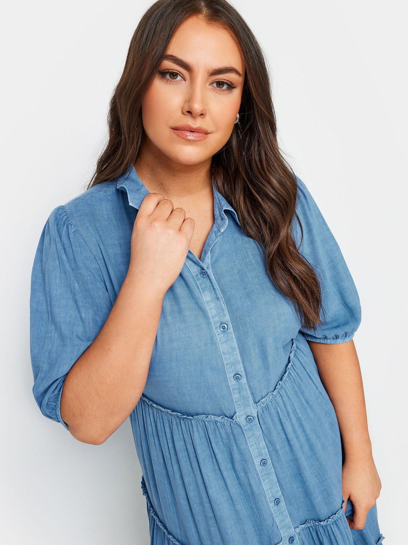 yours-curve-wash-shirt-dress-blueoutfit