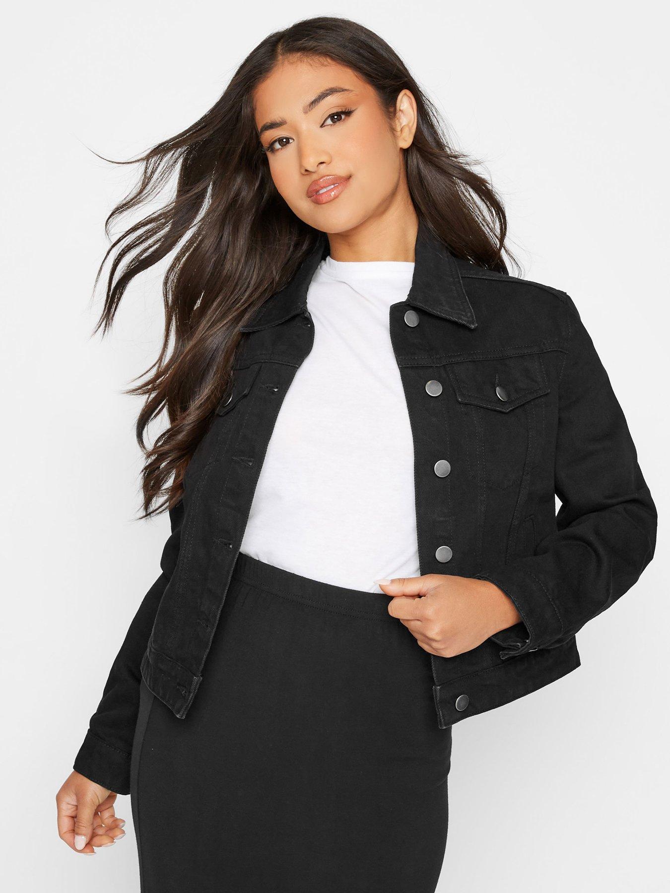 Image 4 of 4 of PixieGirl Petite Black Denim Jacket