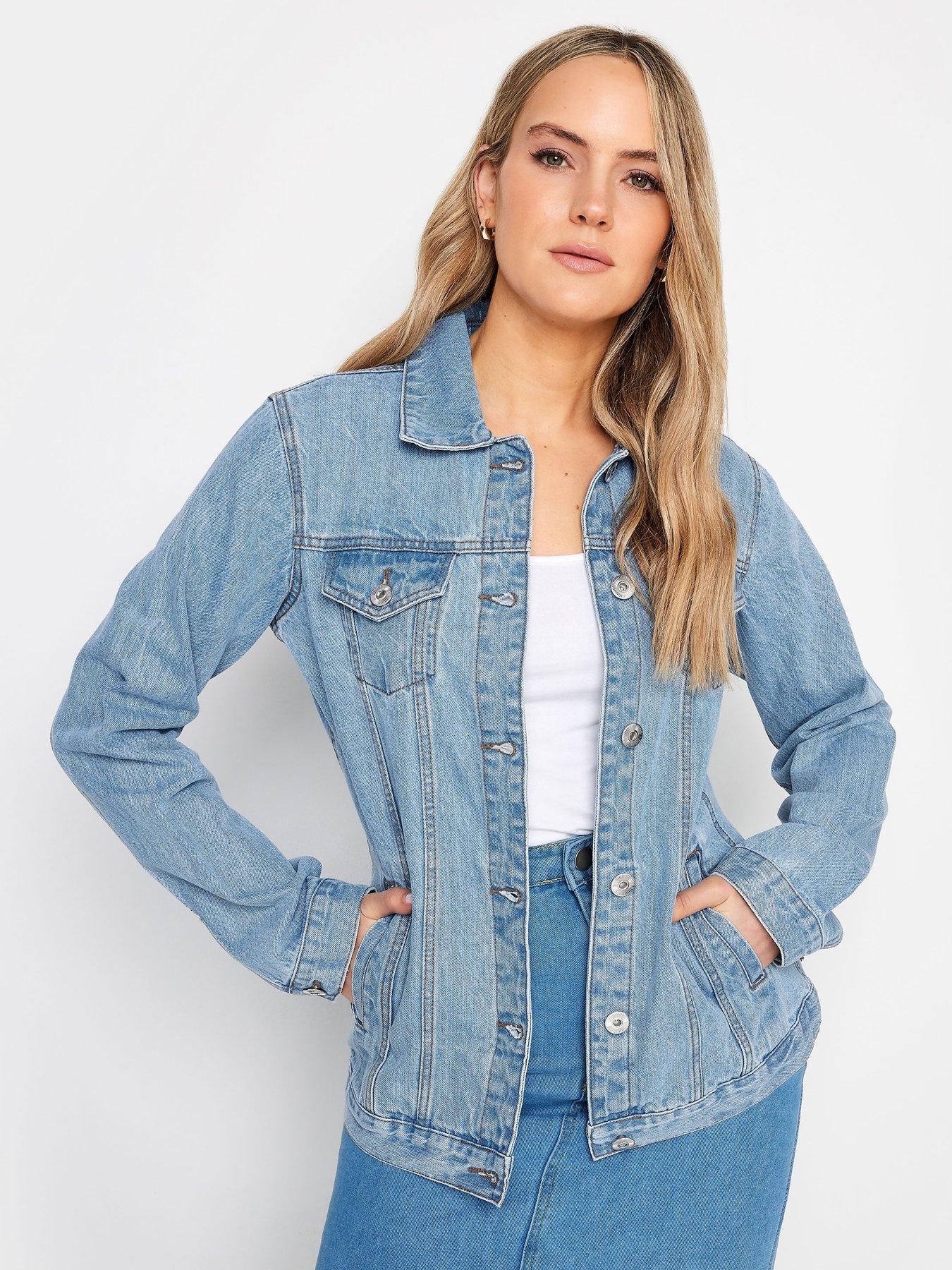 Image of Long Tall Sally Tall Mid Wash Blue Denim Jacket