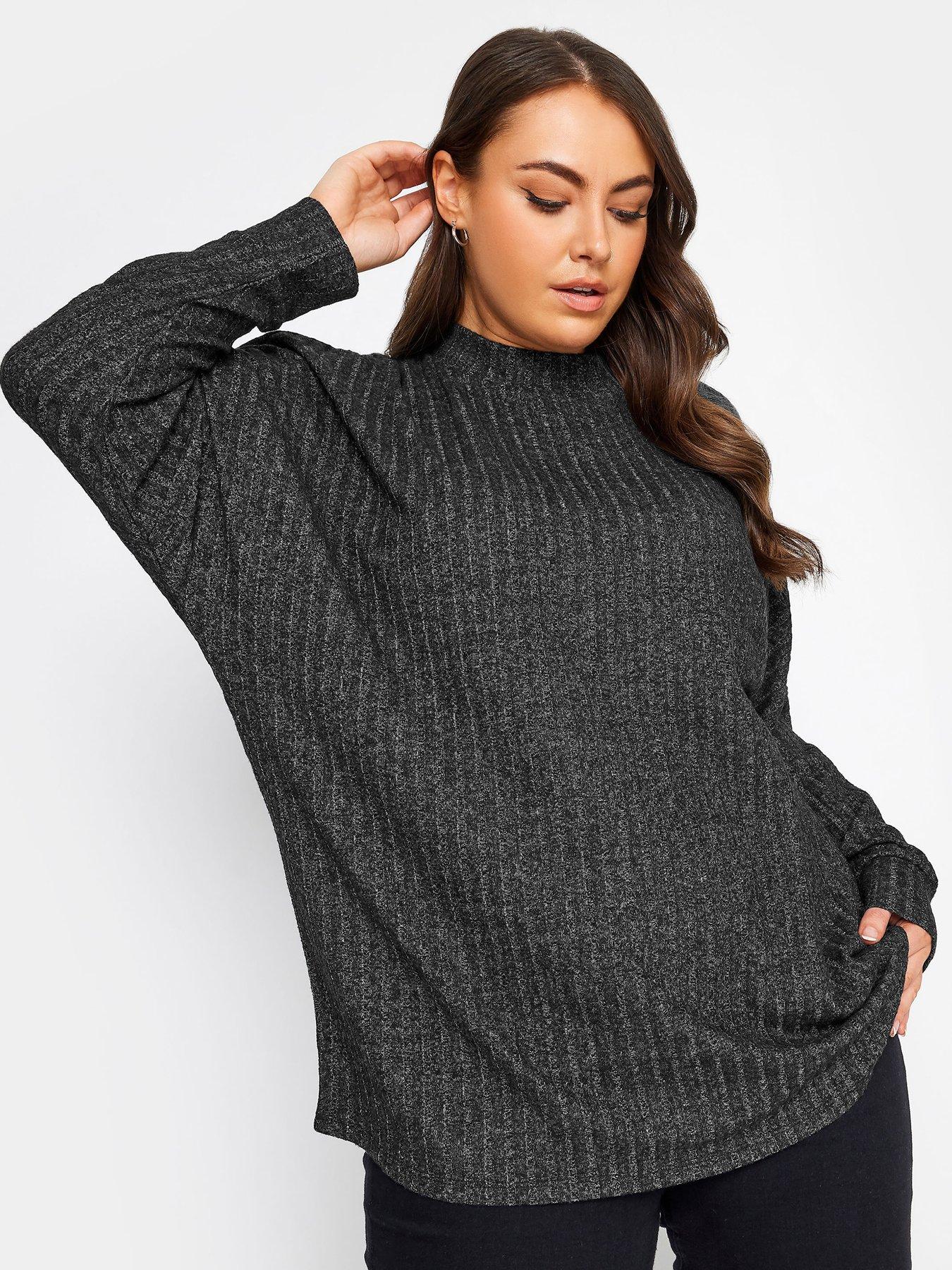 yours-curve-soft-touch-rib-jumper-grey