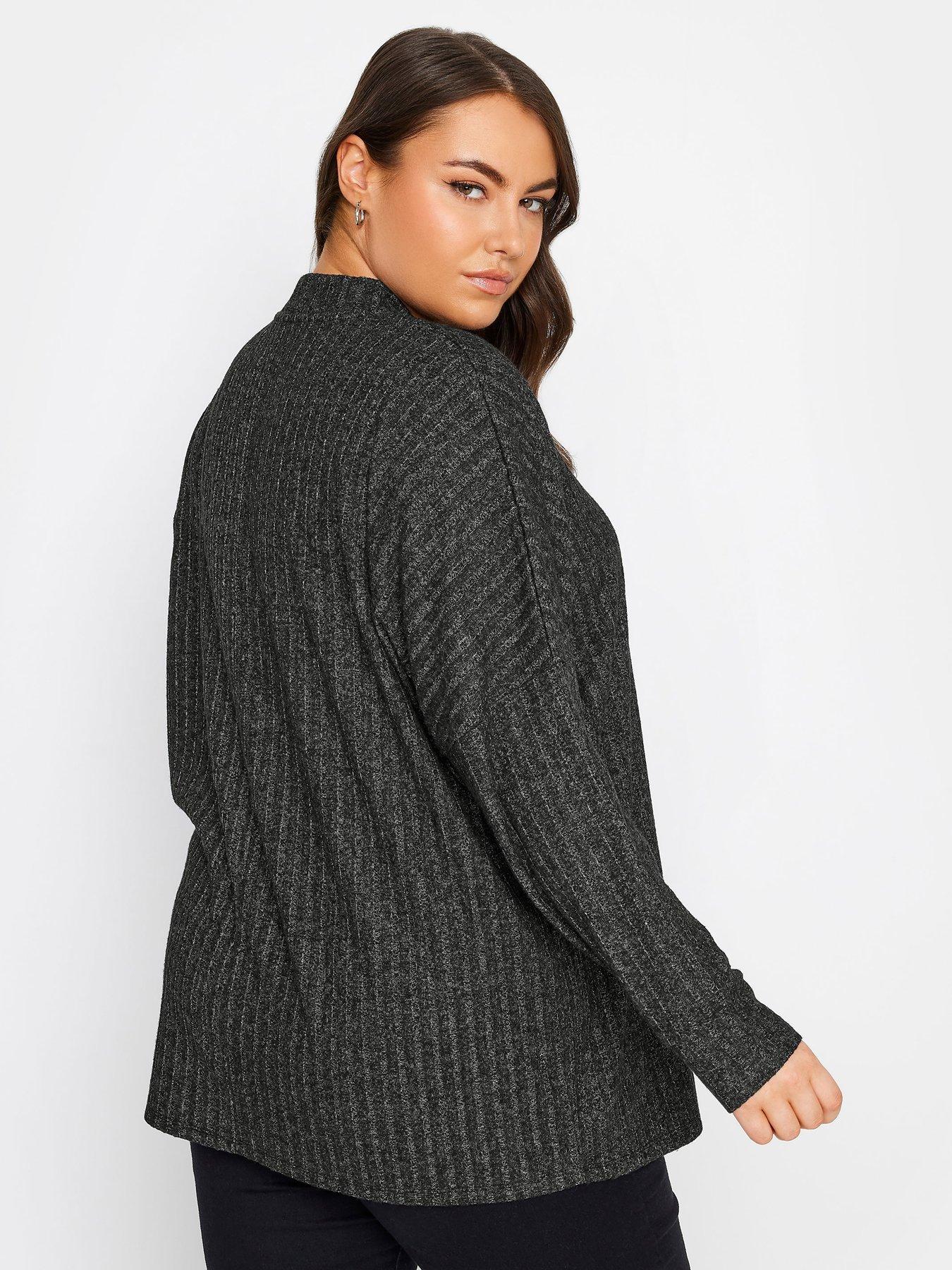 yours-curve-soft-touch-rib-jumper-greystillFront