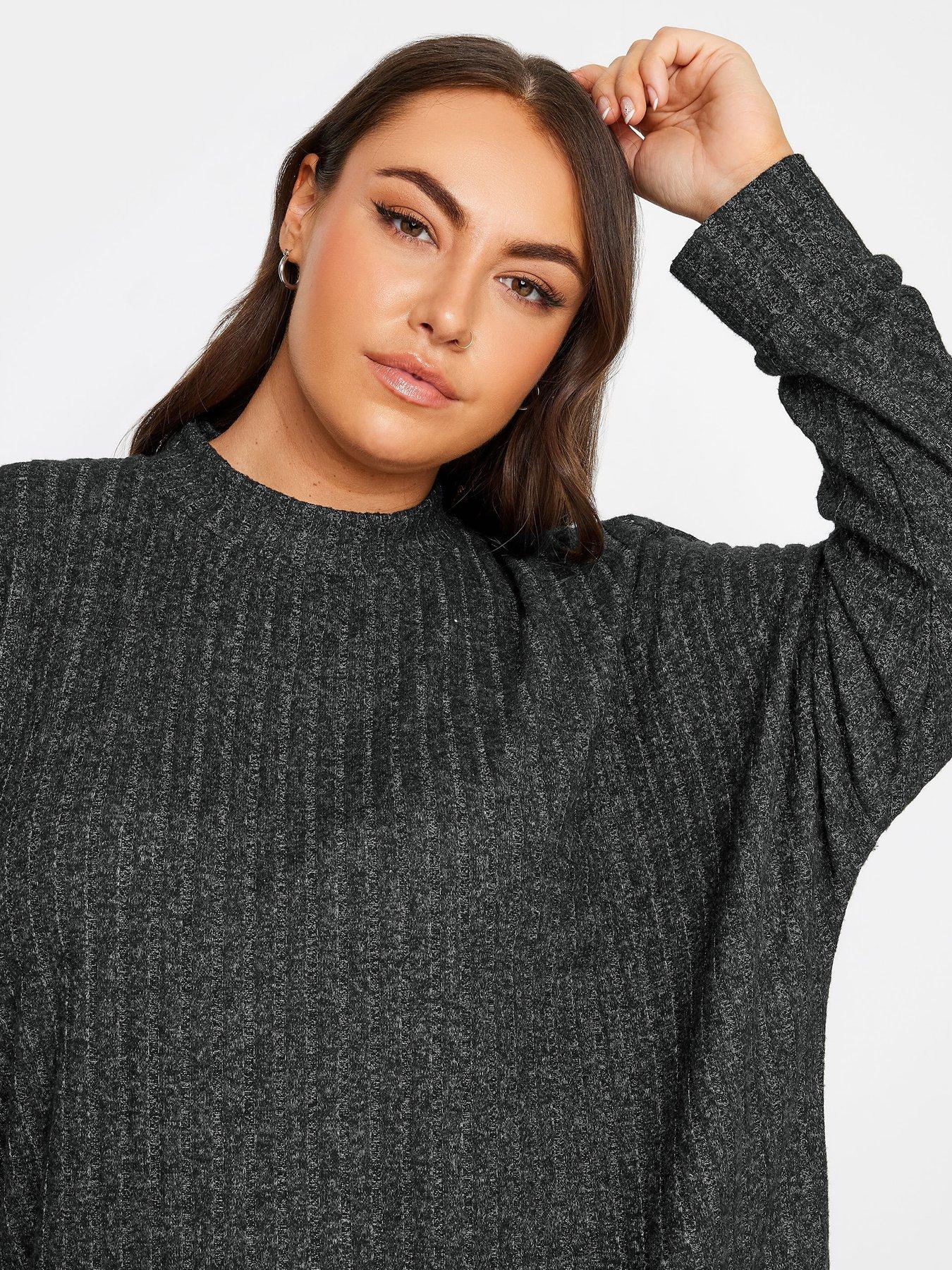 yours-curve-soft-touch-rib-jumper-greyoutfit