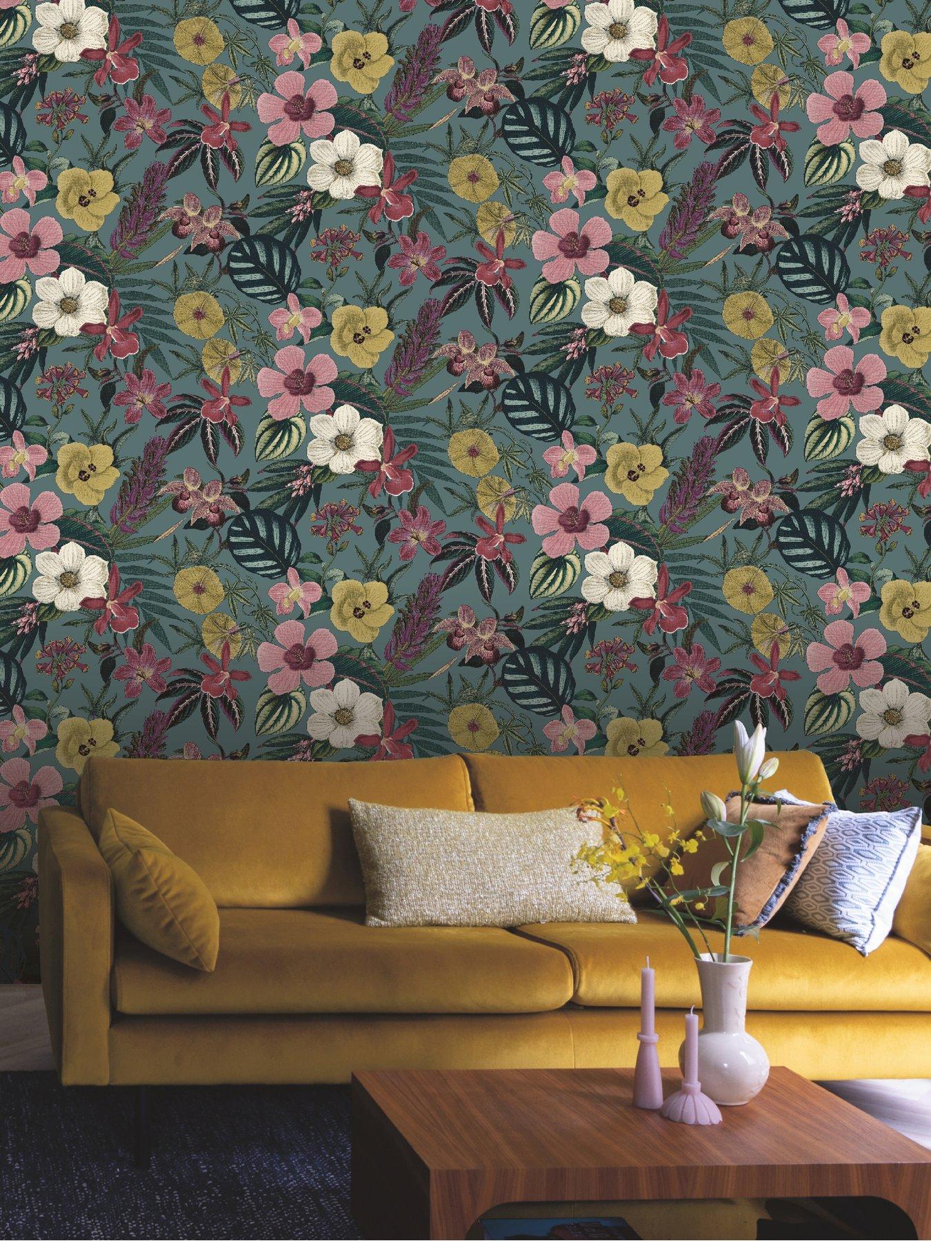 rasch-priya-floral-wallpaper-in-petrol