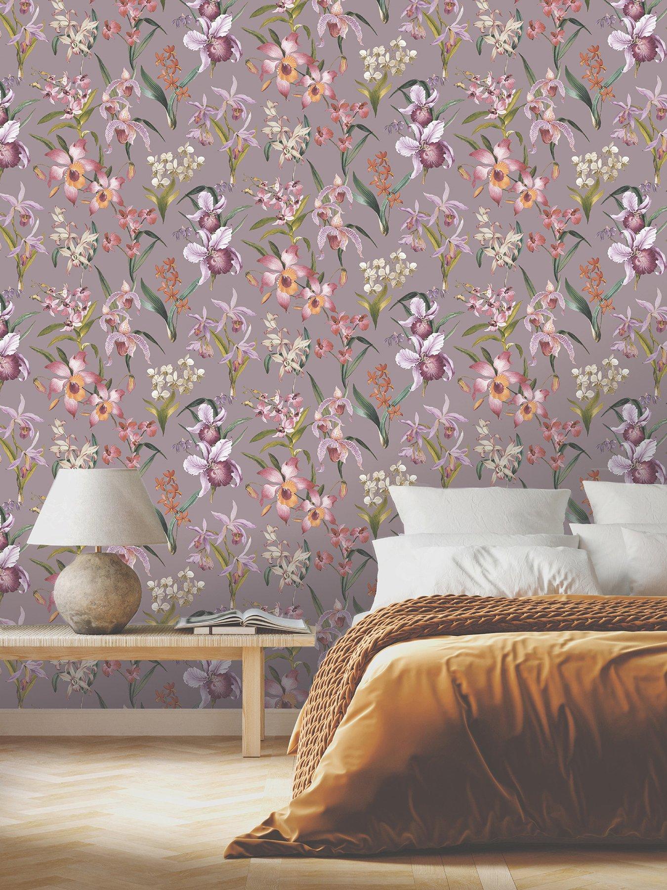 undefined Maya Floral Wallpaper – Heather