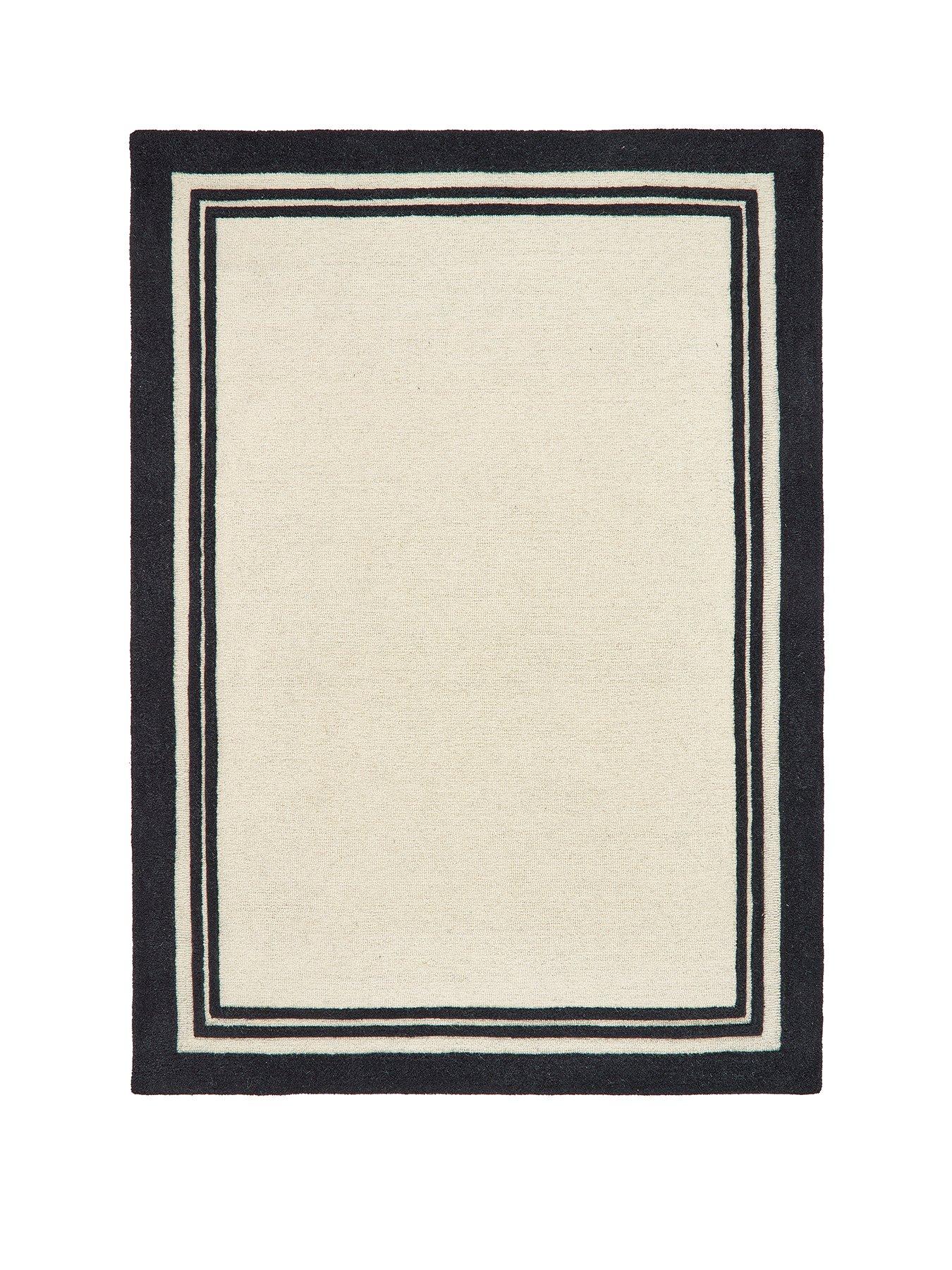 Image 2 of 3 of The Very Collection Piper 100% Wool Rug - Black/White